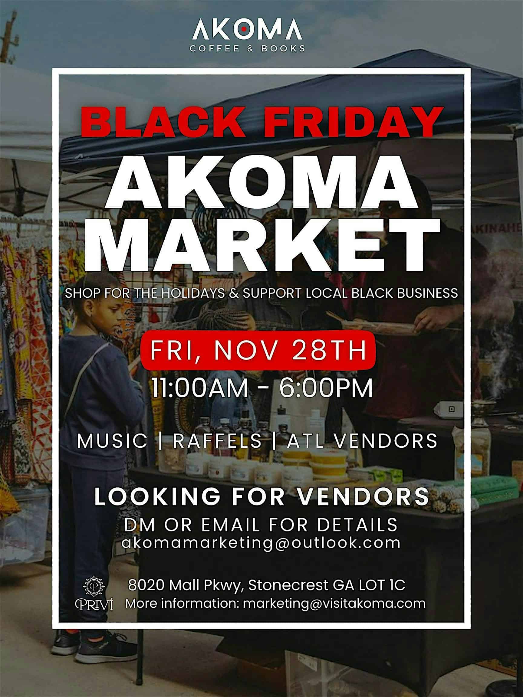 Akoma Market Place (Black Friday Pop Up Shop) at Akoma Coffee & Books – Stonecrest, GA