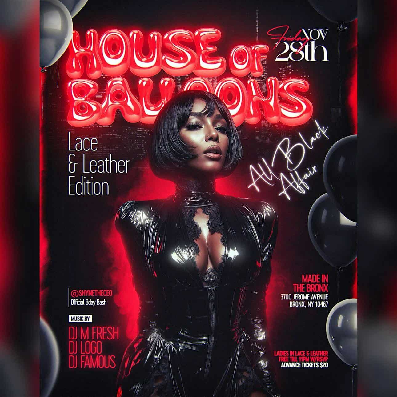 ALL BLACK AFFAIR (lace and leather edition at 3700 Jerome Ave – The Bronx, NY