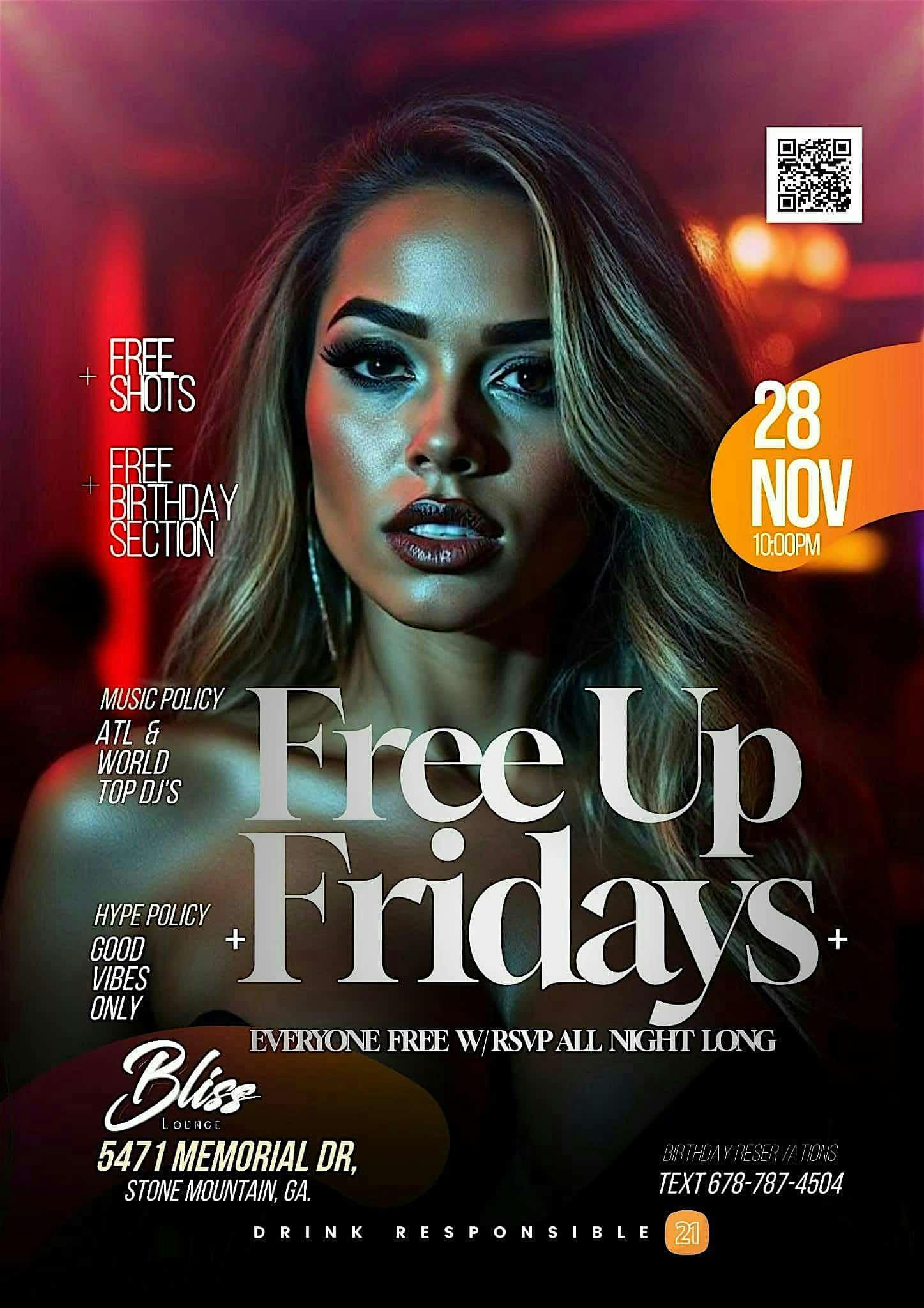 FREE UP FRIDAYS at Bliss Lounge – Stone Mountain, GA