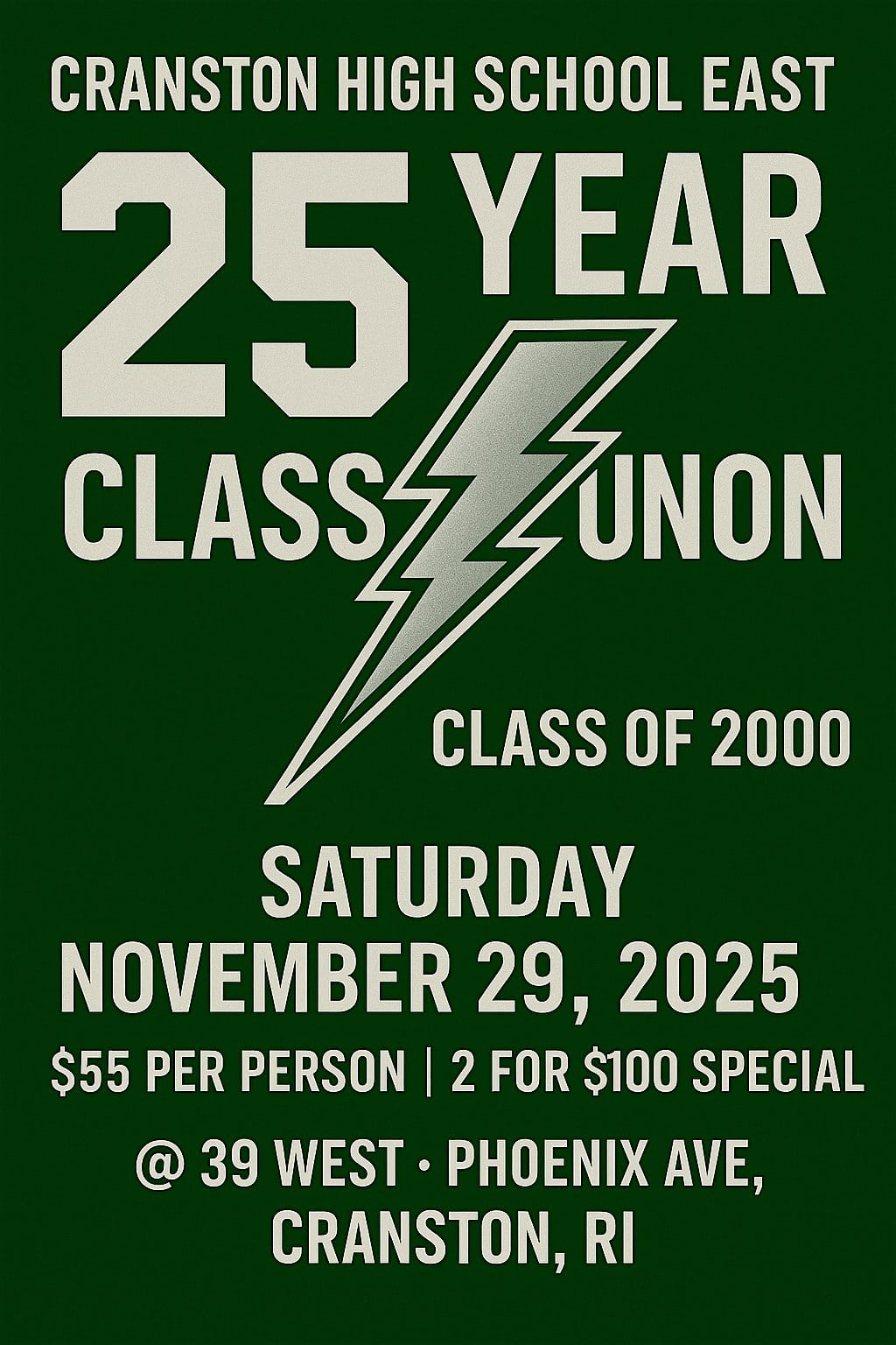 CHSE ‘00 the OG Millennial 25th Class Reunion at 39 West Restaurant & Lounge – Cranston, RI