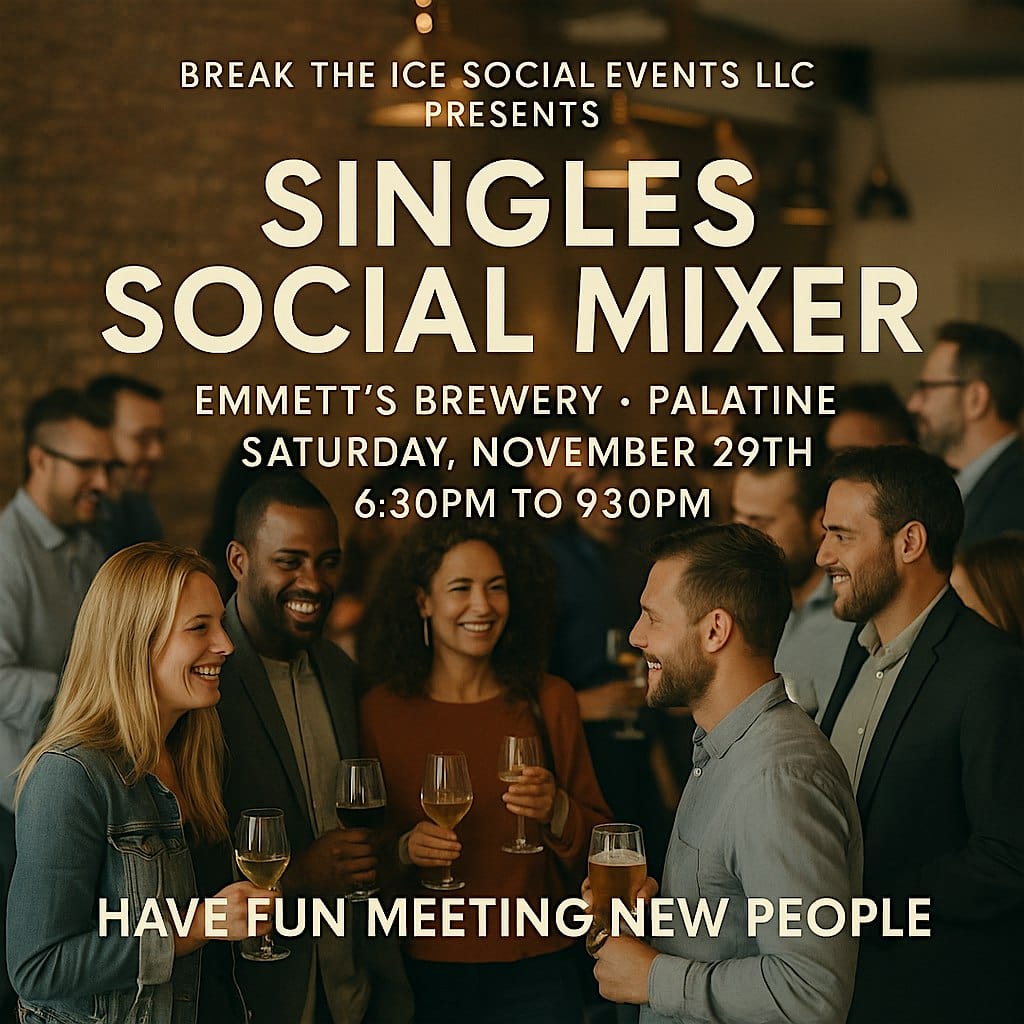 Singles Social Mixer Palatine Emmett’s Brewery at Emmett’s Brewing Company – Palatine, IL
