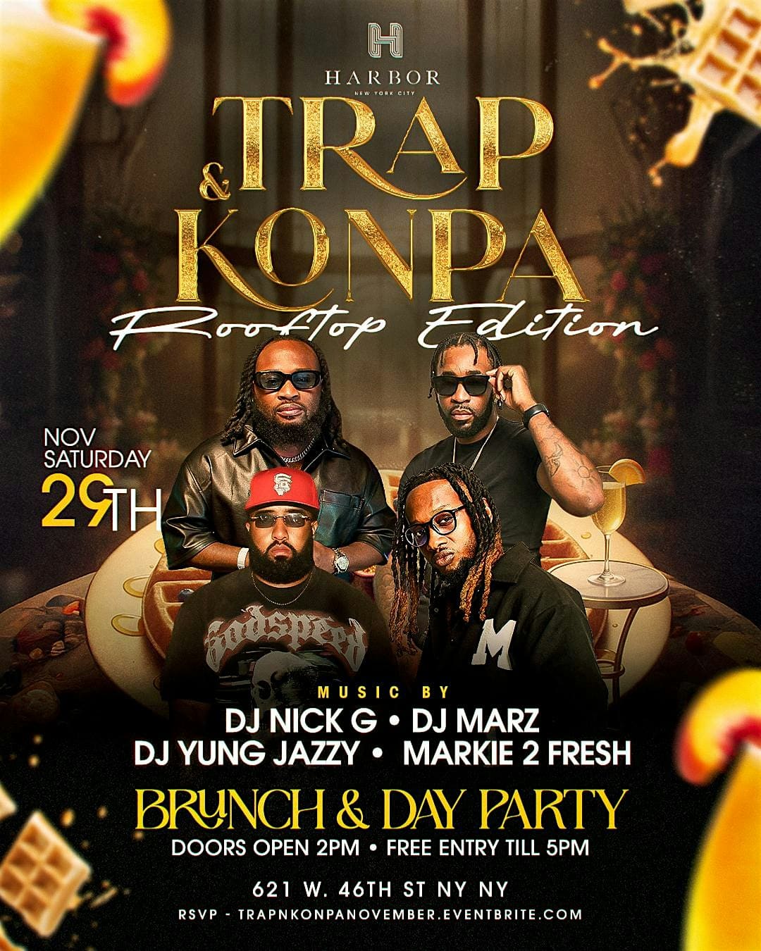 Trap & Konpa: Brunch and Day Party #nyc at Harbor NYC Rooftop – New York, NY