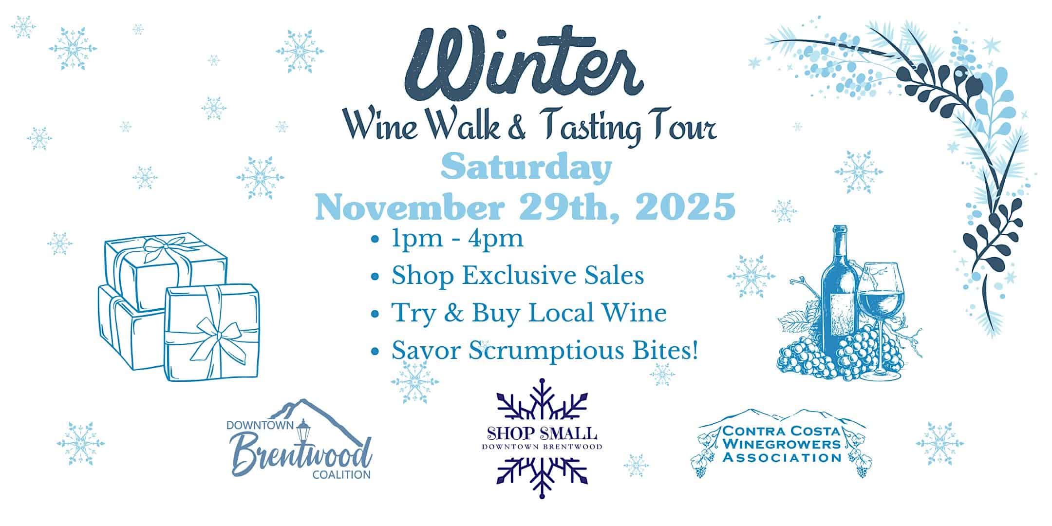 Winter Wine Walk and Tasting Tour 2025 at 150 City Park Way – Brentwood, CA