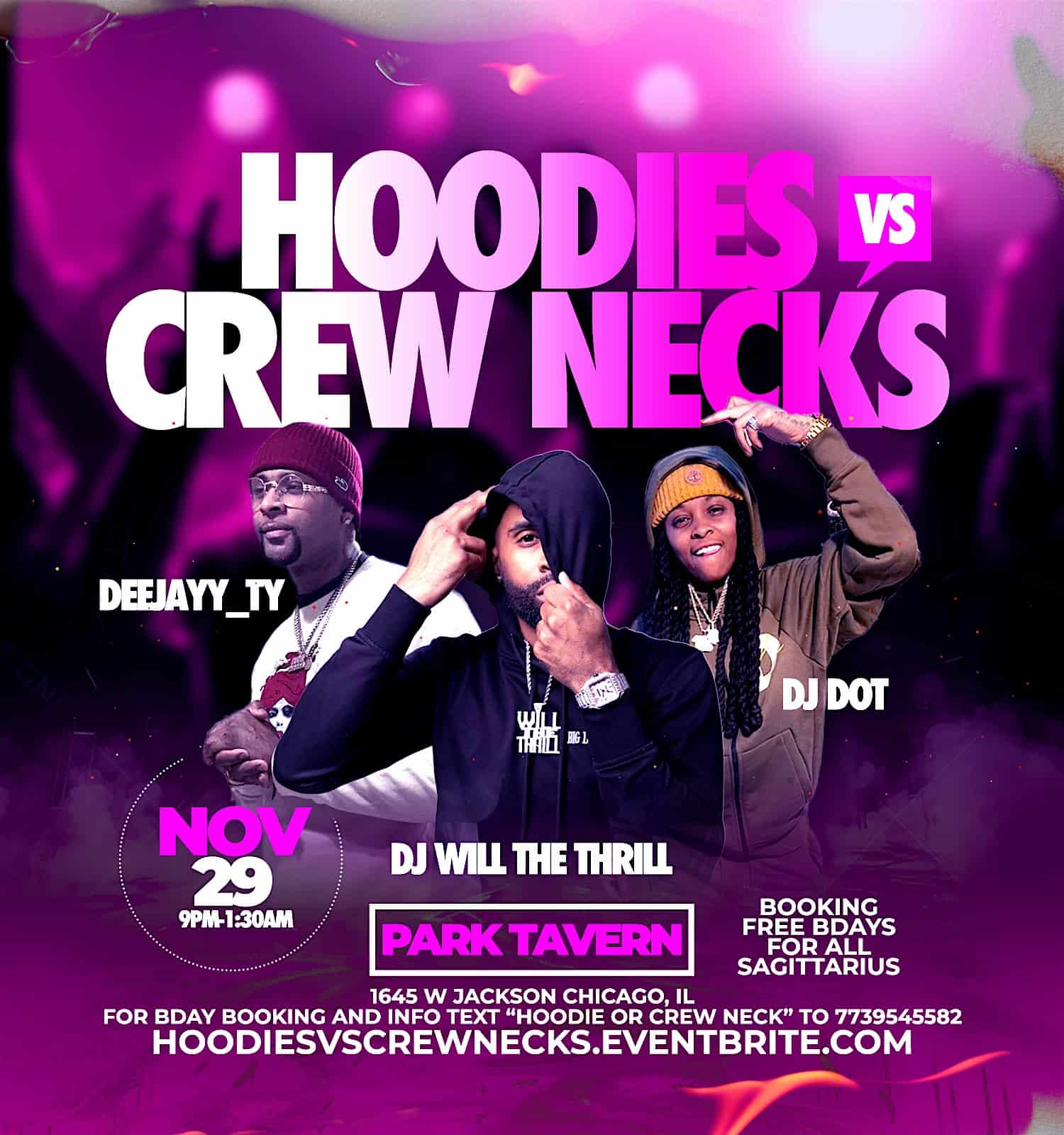 Hoodies Vs Crewnecks at Park Tavern – Chicago, IL