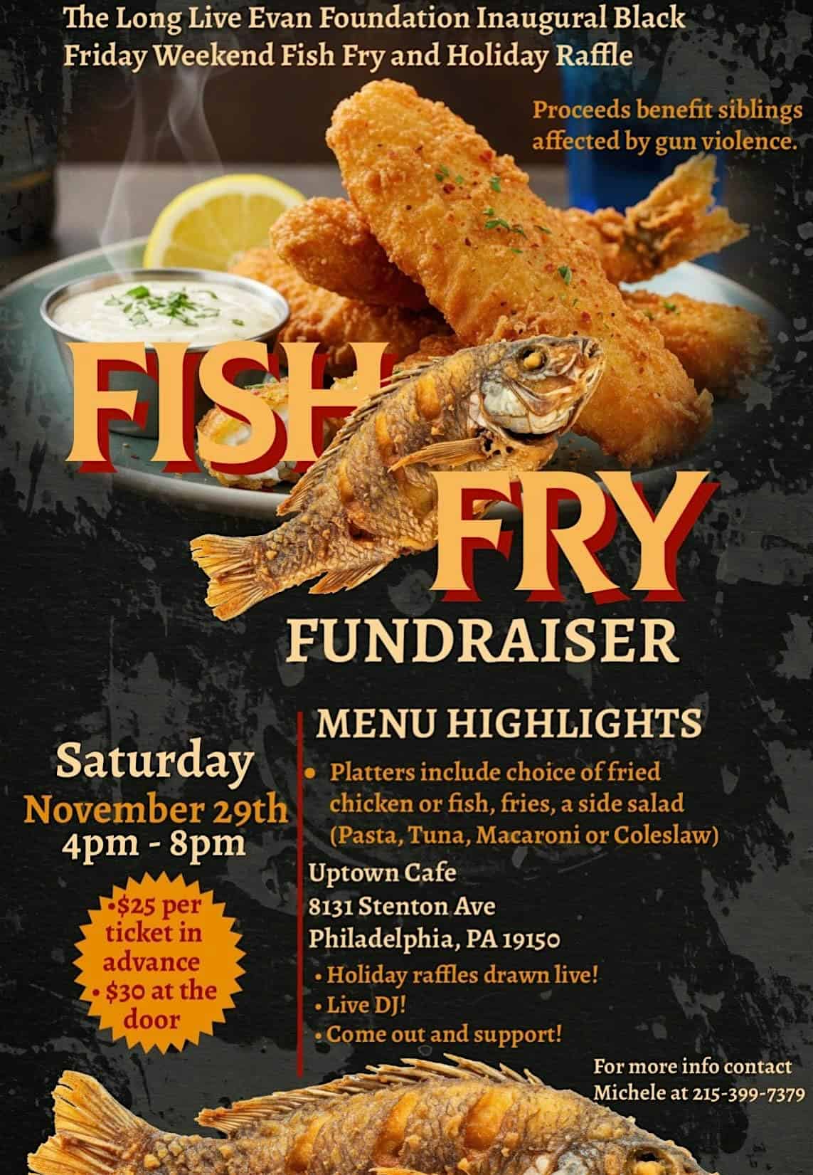 Long Live Evan Foundation 1st Annual Fish Fry at Uptown Cafe – Philadelphia, PA