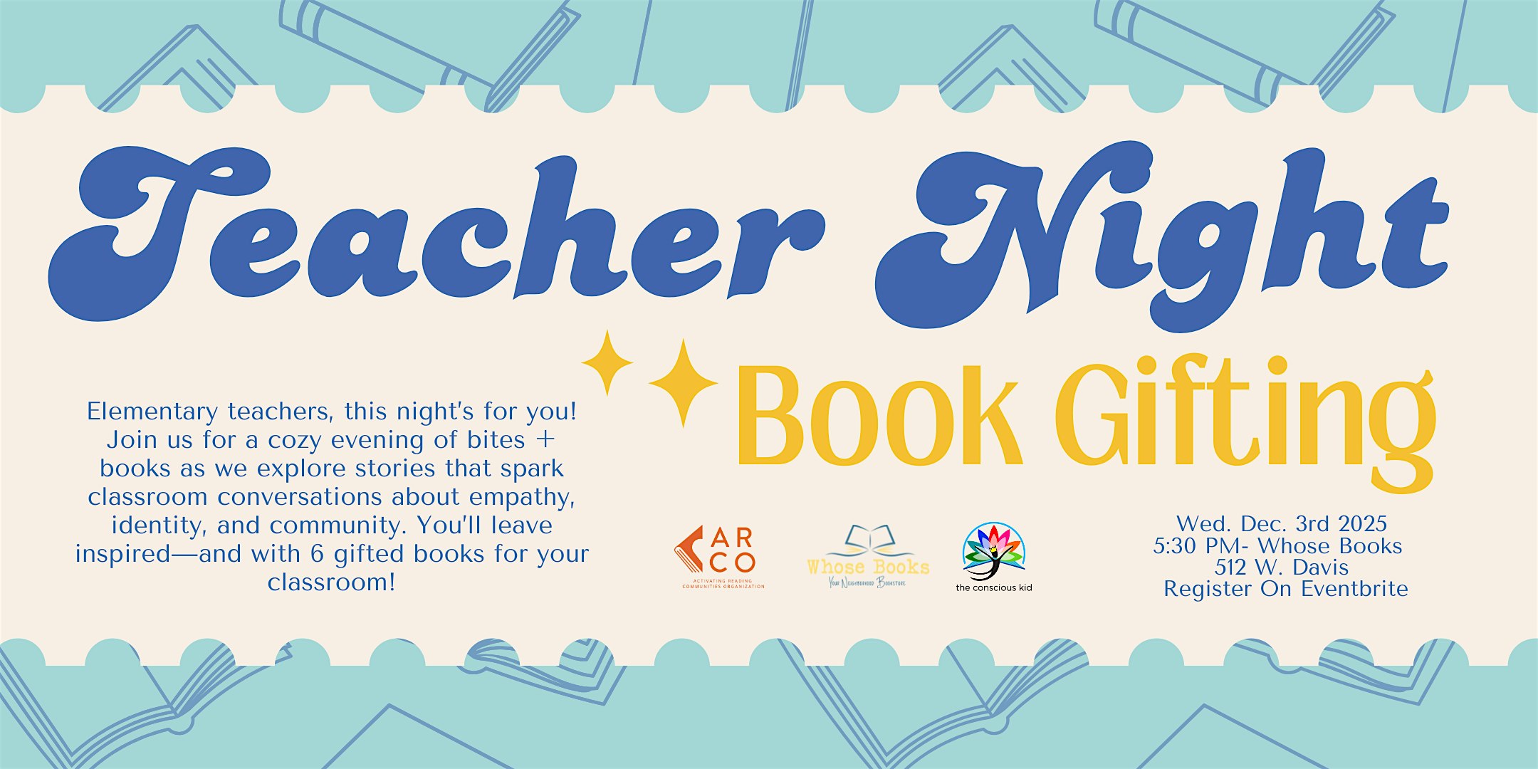 Teacher Night & Book Gifting at Whose Books Neighborhood Bookstore – Dallas, TX