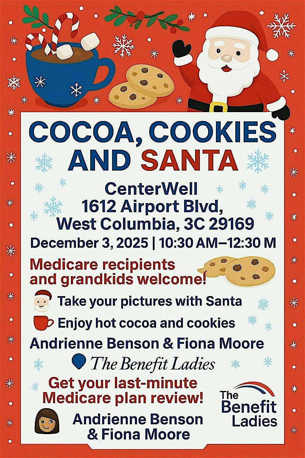 Cocoa, Cookies and Santa at 1612 Airport Blvd – West Columbia, SC