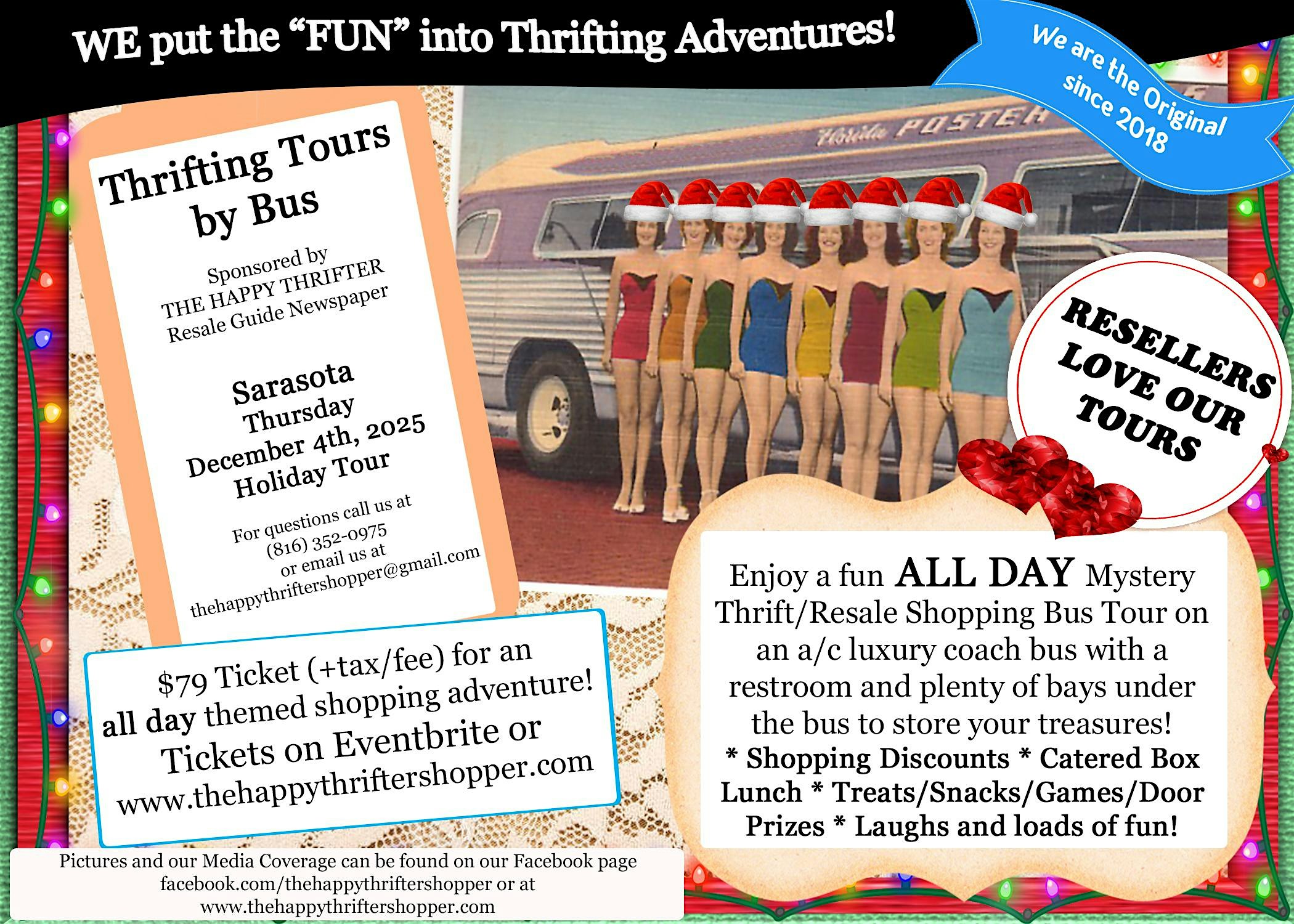 12-4-2025-5 seats left Thrifting Tours by Bus- Sarasota-Happy Holiday Tour at 1535 E Venice Ave – Venice, FL