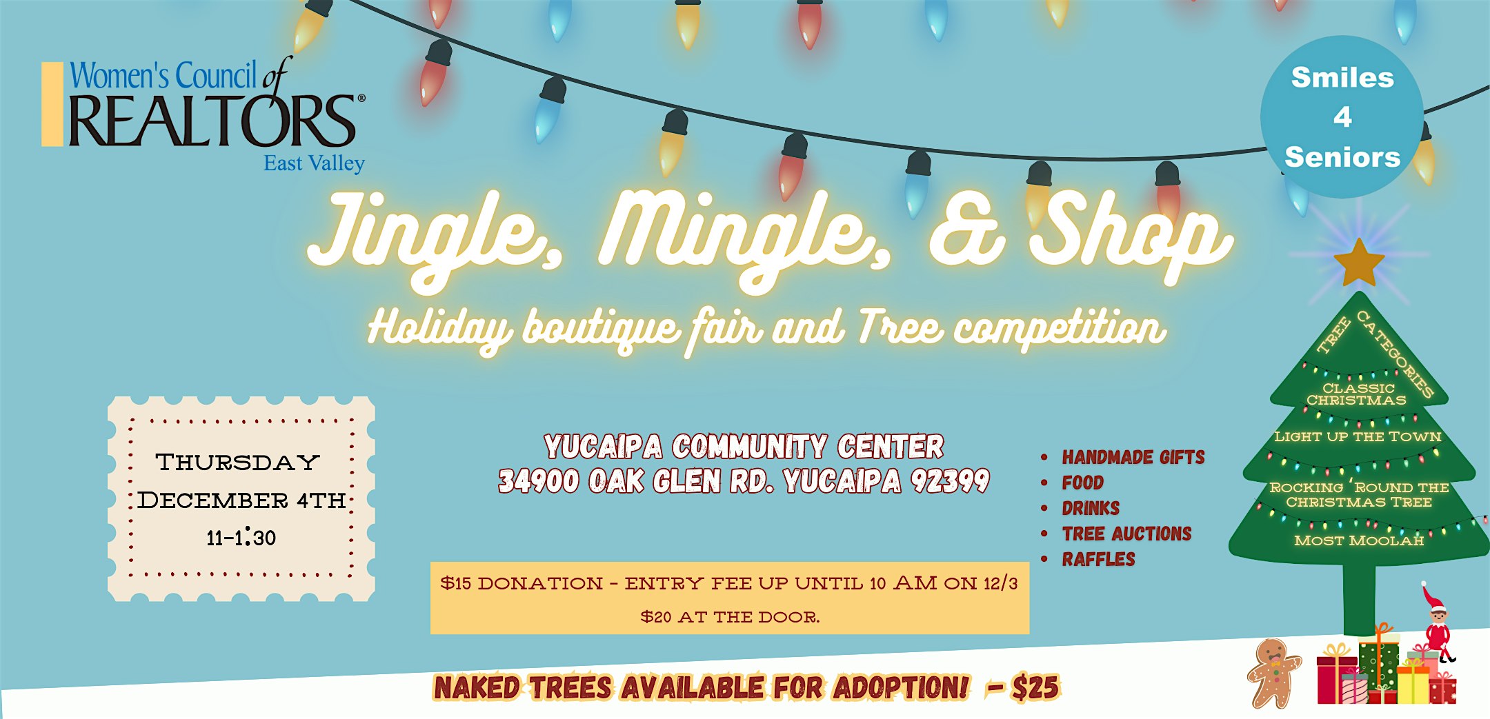 Jingle, Mingle, & Shop! Smiles for Seniors and WCREV Fund Raiser! at Yucaipa Community Center – Yucaipa, CA