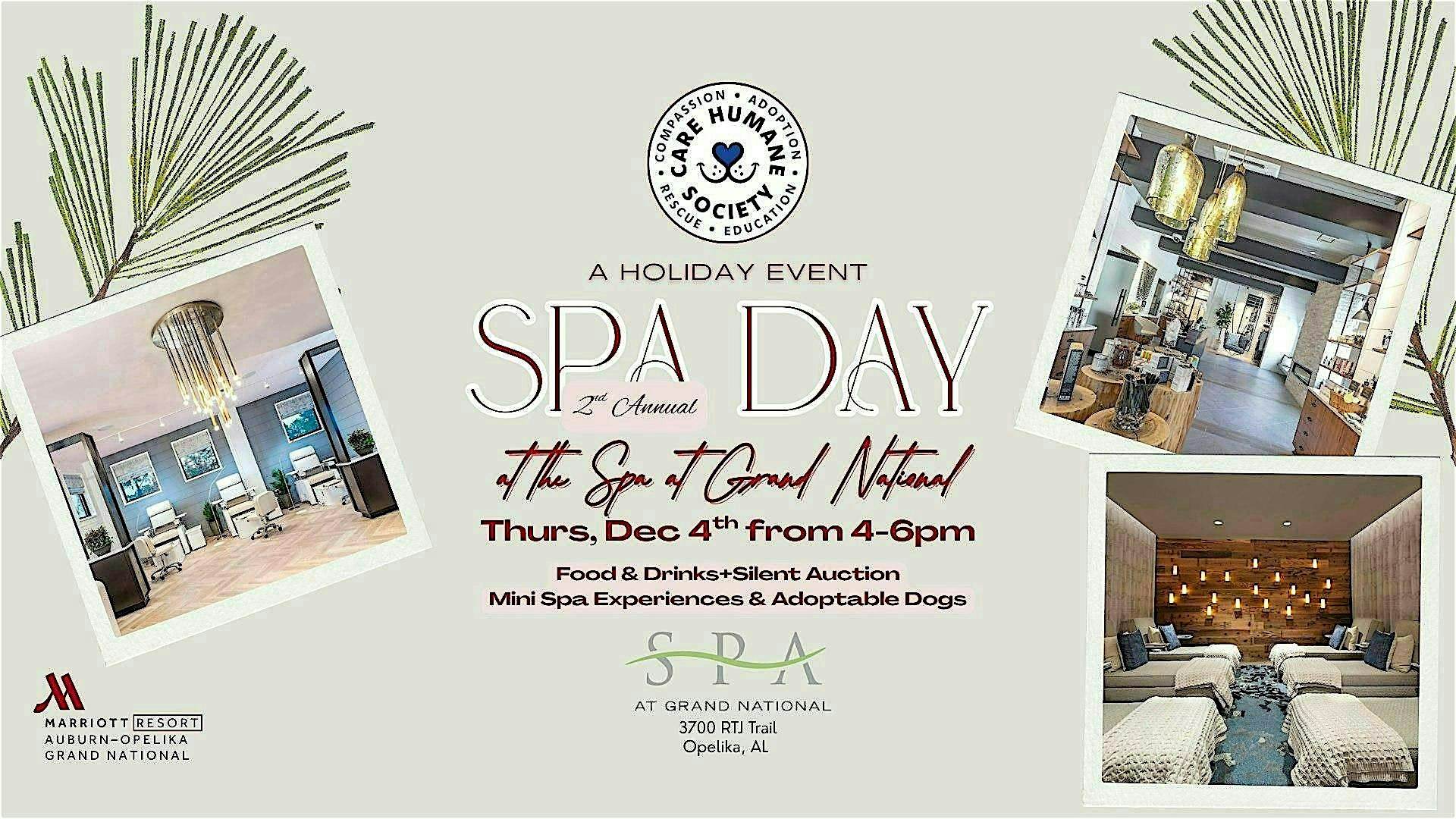 SPAW DAY-Benefit Event for CARE Humane Society at Auburn Marriott Opelika Resort & Spa at Grand National, Robert Trent Jones Trail, Opelika, AL, USA – Opelika, AL