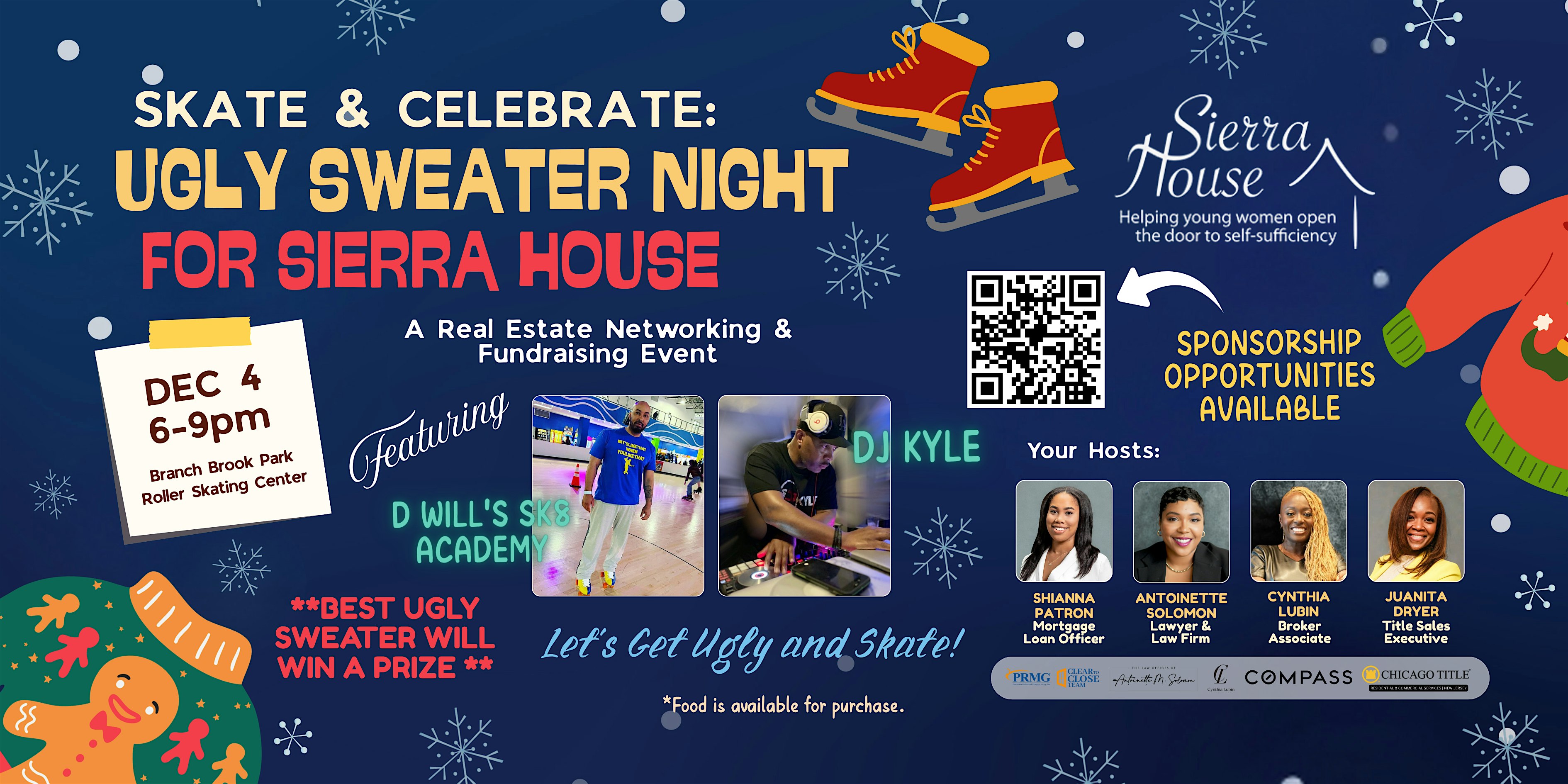 Skate & Celebrate: Ugly Sweater Night for Sierra’s House at Branch Brook Park Roller Skating Center – Newark, NJ