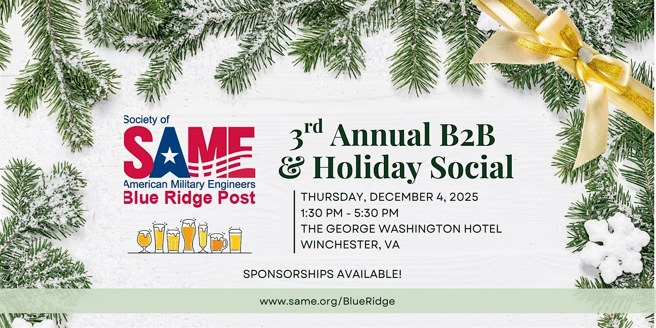 SAME BRP – 2025 B2B Holiday Social at The George Washington A Wyndham Grand Hotel – Winchester, VA