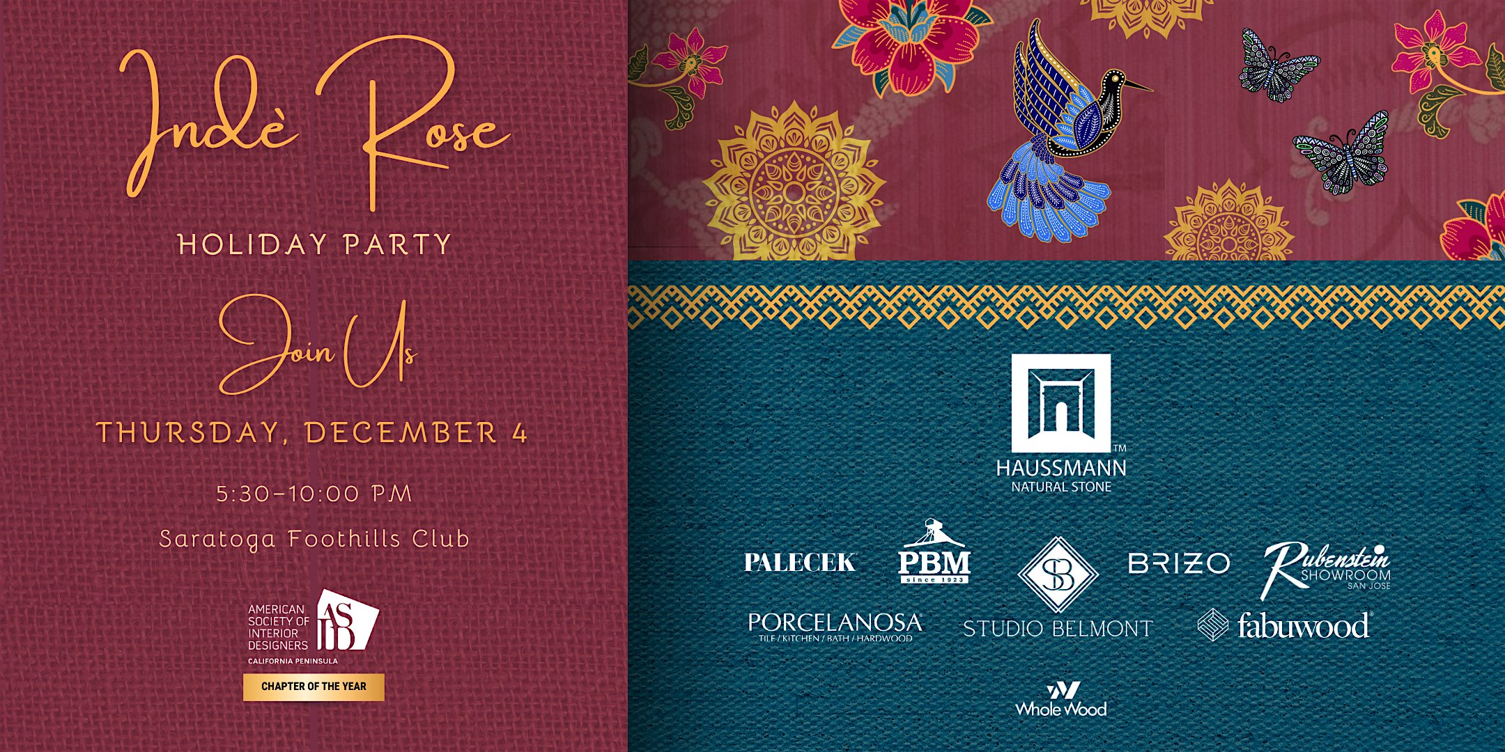 Indé Rose Holiday Party at Saratoga Foothill Club – Saratoga, CA