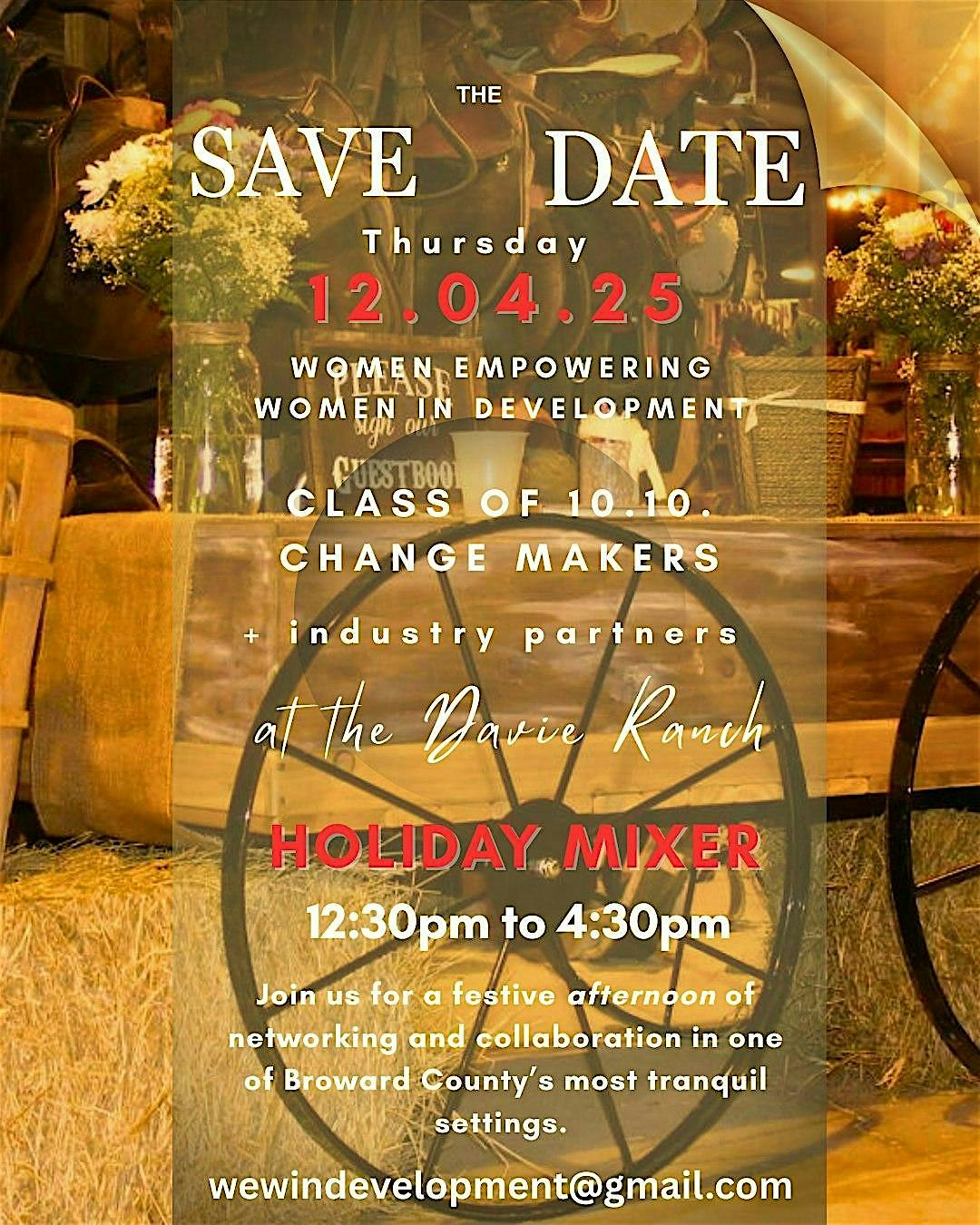 10.10. Change Makers holiDAY Networking Soiree at Davie Ranch – Davie, FL