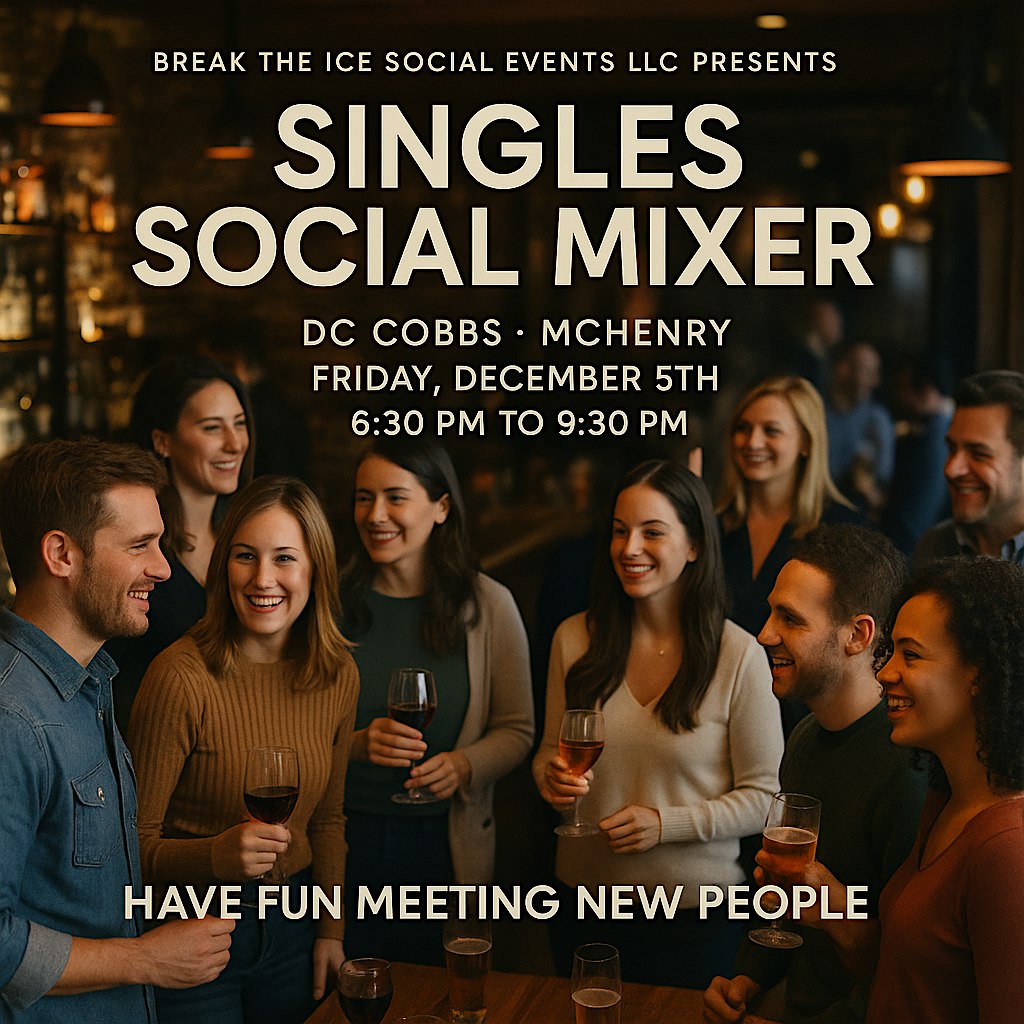 Singles Social Mixer McHenry DC Cobbs at D.C. Cobb’s McHenry – McHenry, IL