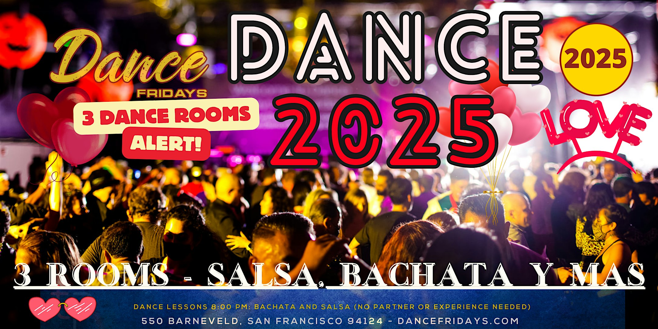 Salsa Dancing, Bachata Dancing, Zouk Room, FOUR Dance Lessons for ALL at Dance Fridays – San Francisco, CA