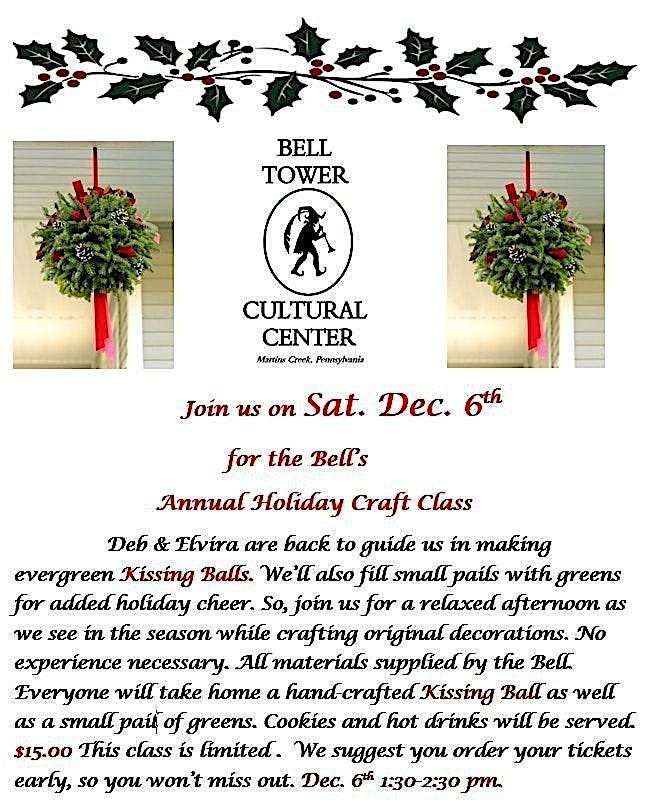 Holiday Craft Making with Refreshments at Belltower Cultural Center – Bangor, PA