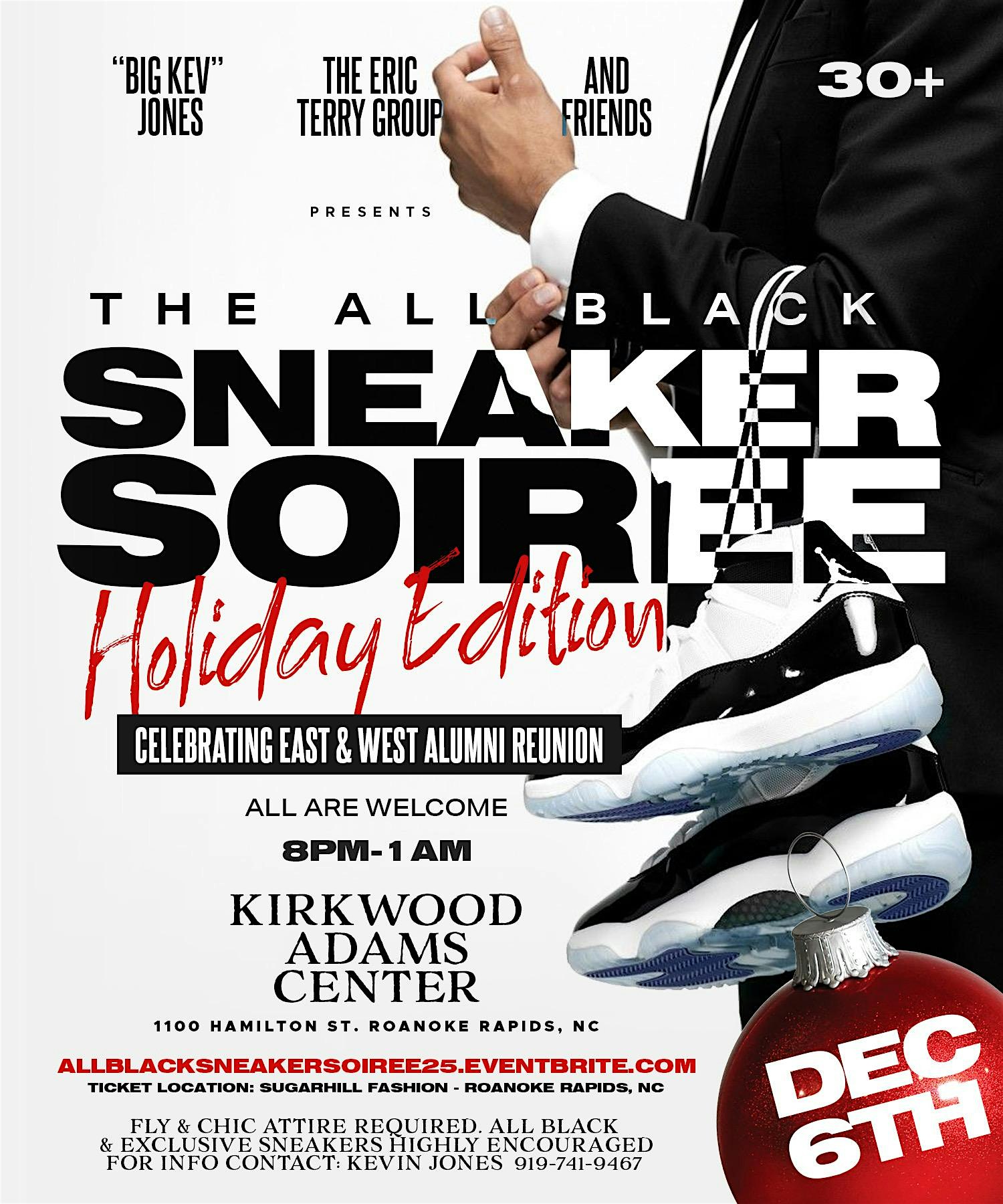 THE ALL BLACK SNEAKER SOIREE “Holiday Edition” at Kirkwood Adams Community Center – Roanoke Rapids, NC