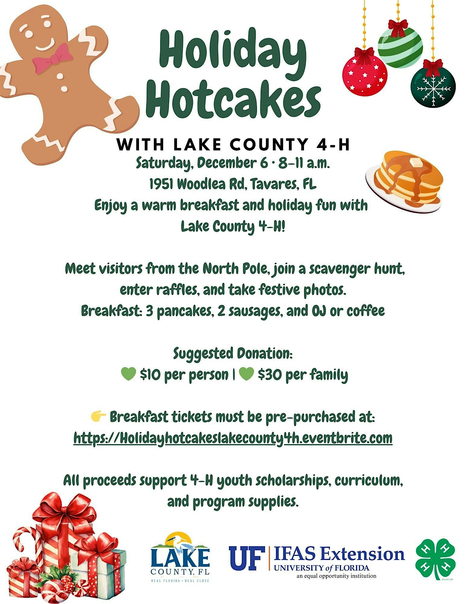 Holiday Hotcakes with Lake County 4-H at 1951 Woodlea Rd – Tavares, FL