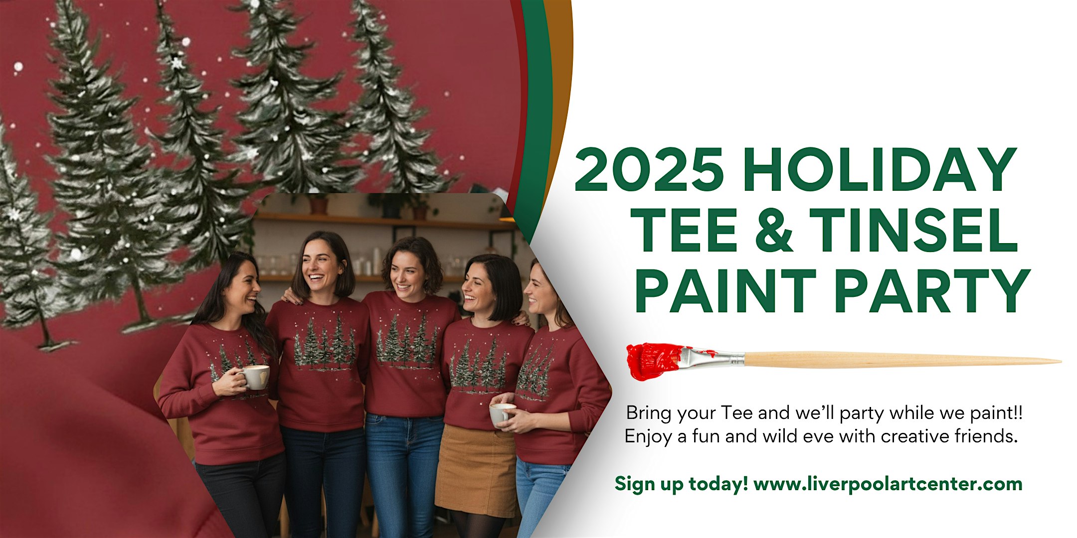 Tees and Tinsel Paint Party at Liverpool Art Center – Liverpool, NY