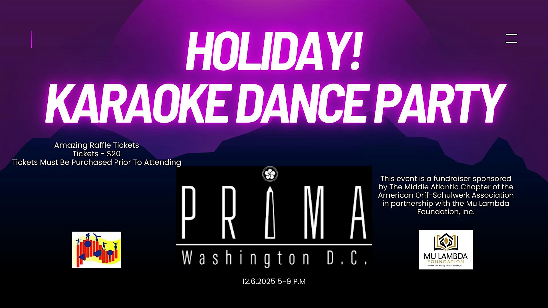 MAC-AOSA Holiday Dance Party in partnership with Mu Lambda Foundation, Inc. at Prima DC – Washington, DC