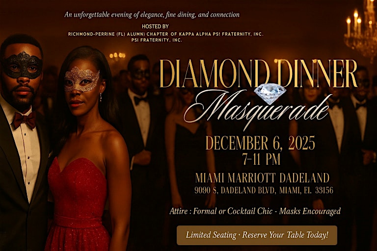 Diamond Dinner Masquerade at Miami Marriott Dadeland – Miami, FL