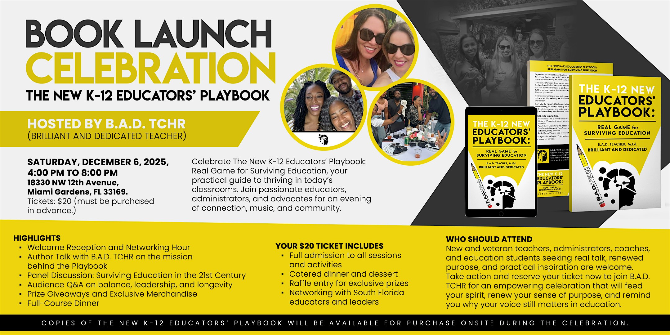 Book Launch Celebration: The New K-12 Educators’ P at 18330 NW 12th Ave – Miami Gardens, FL