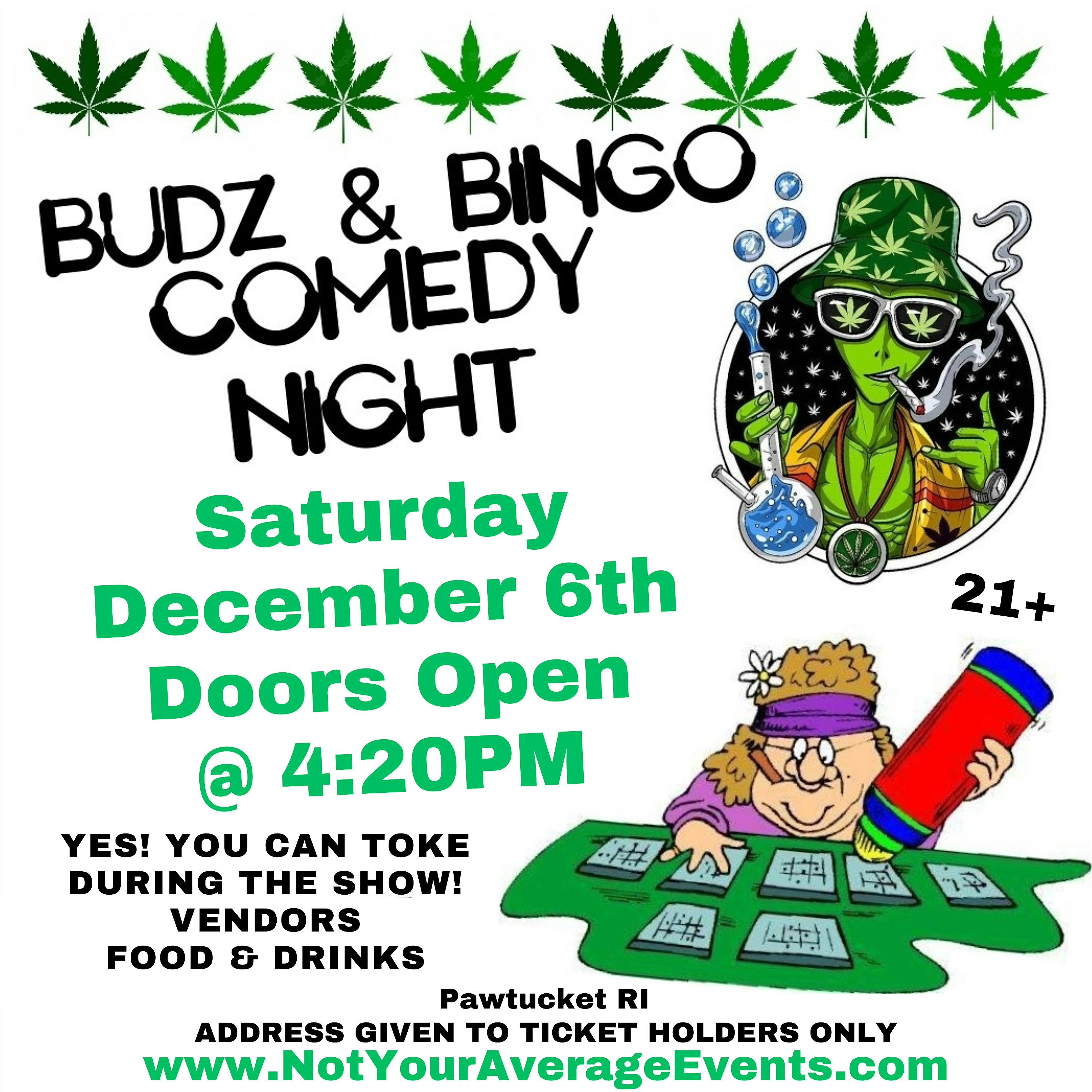 Budz N BING0 Comedy Night In RI- December 6th 2025 at Address Given To Ticket Holders Only – east providence, RI