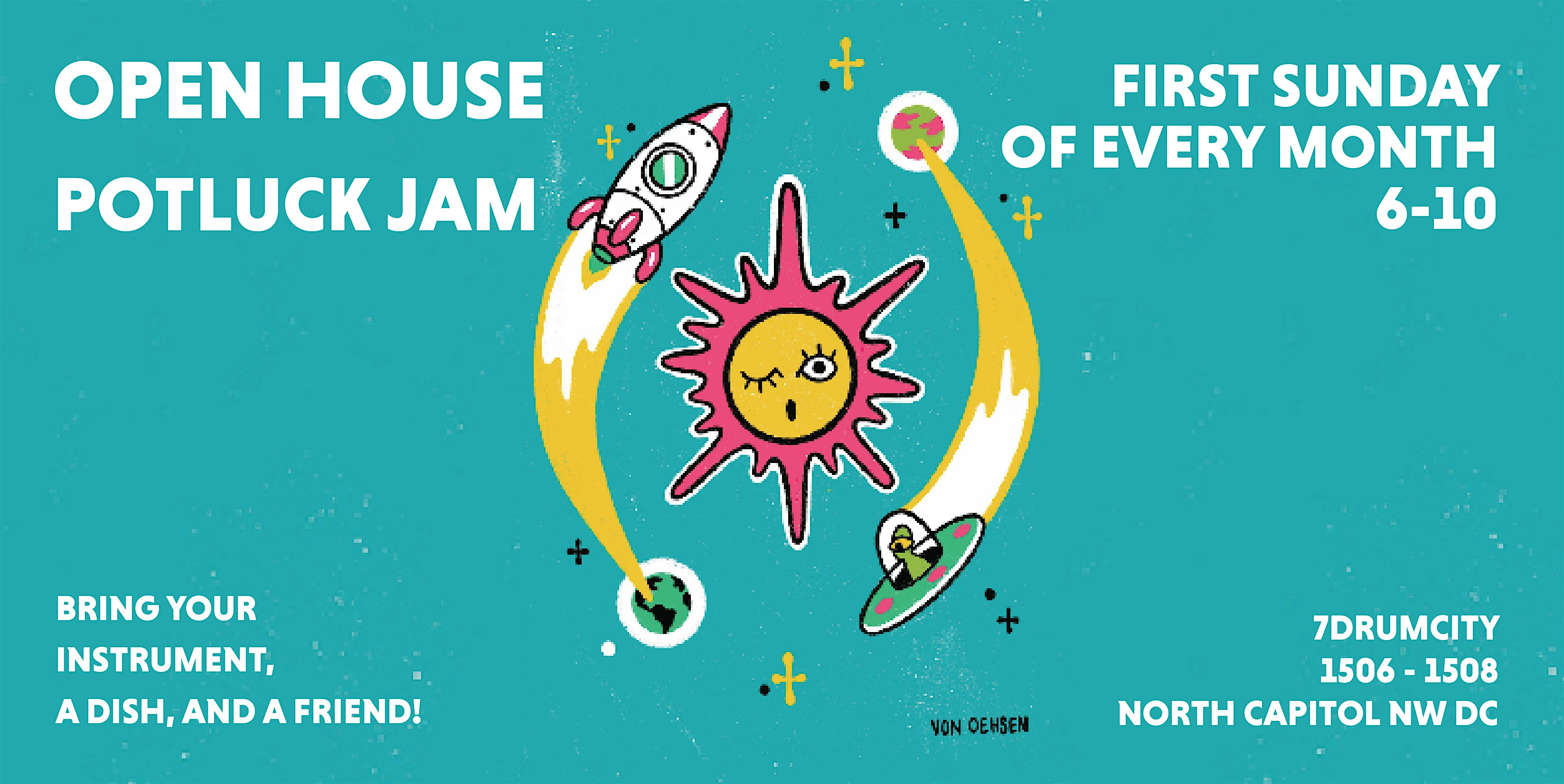 7DC Open House Potluck Jam! (new registration link below) at 7DrumCity – Washington, DC