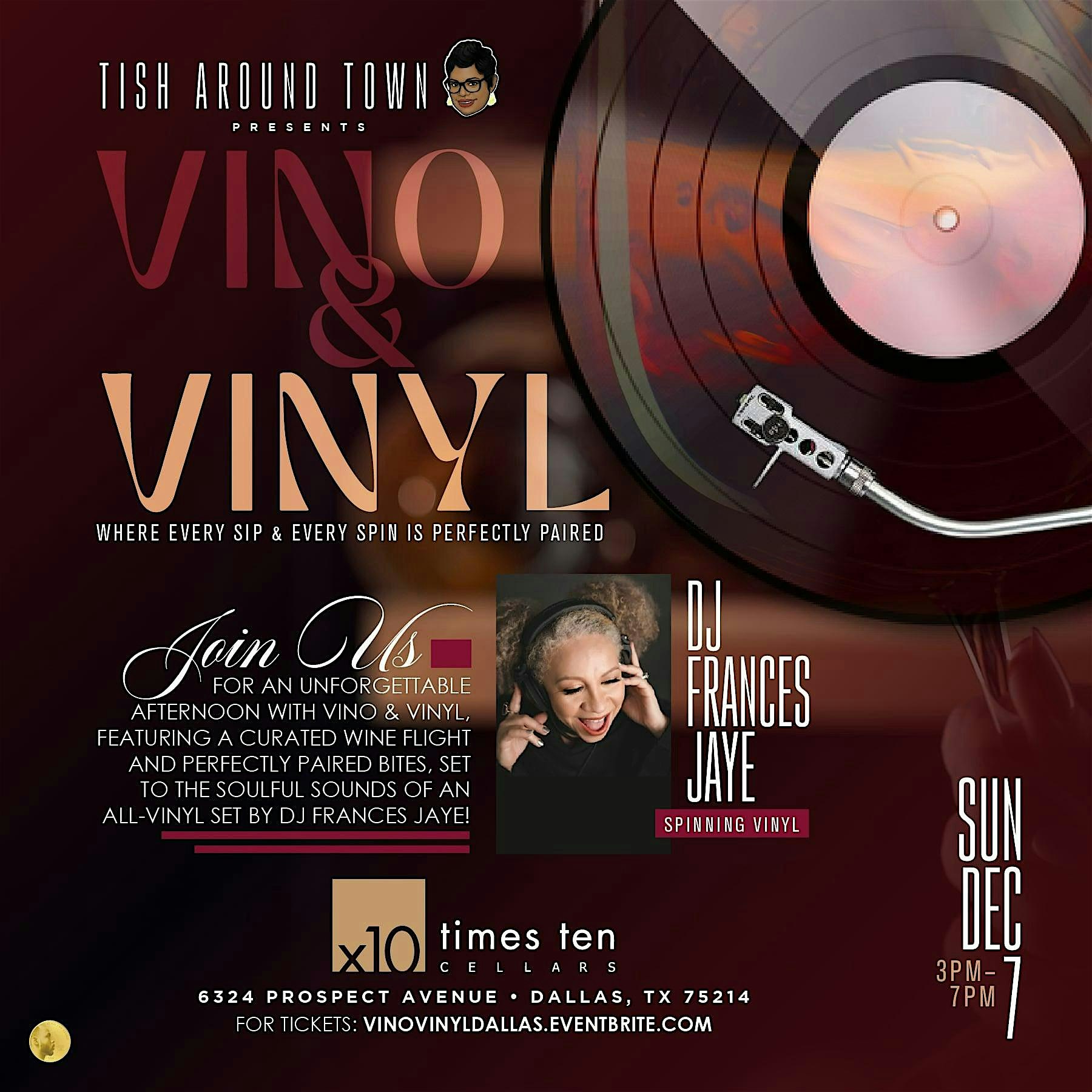Vino & Vinyl Hosted by Tish Around Town at Times Ten Cellars – Dallas, TX