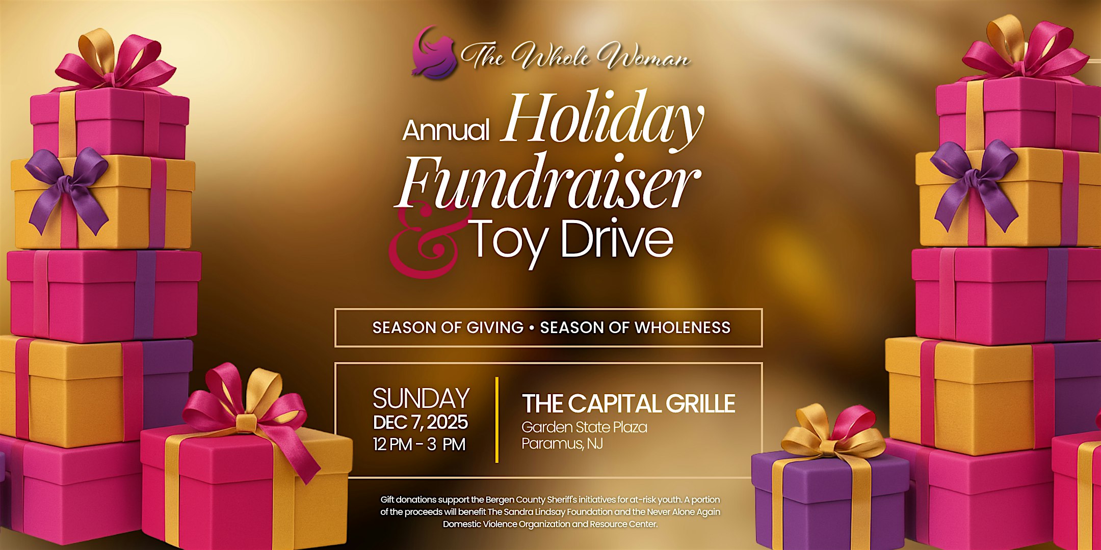 The Whole Woman’s Annual Holiday Fundraiser & Toy Drive at The Capital Grille – Paramus, NJ