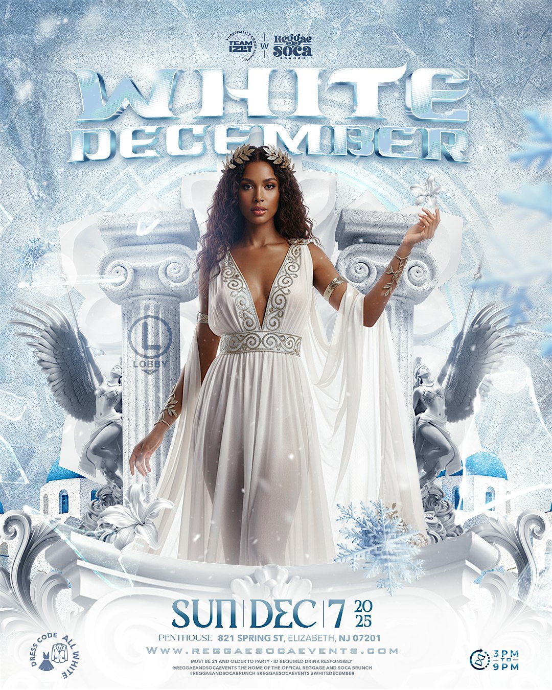 WHITE DECEMBER – THE REGGAE & SOCA BRUNCH + DAY PARTY at The Lobby NJ – Elizabeth, NJ