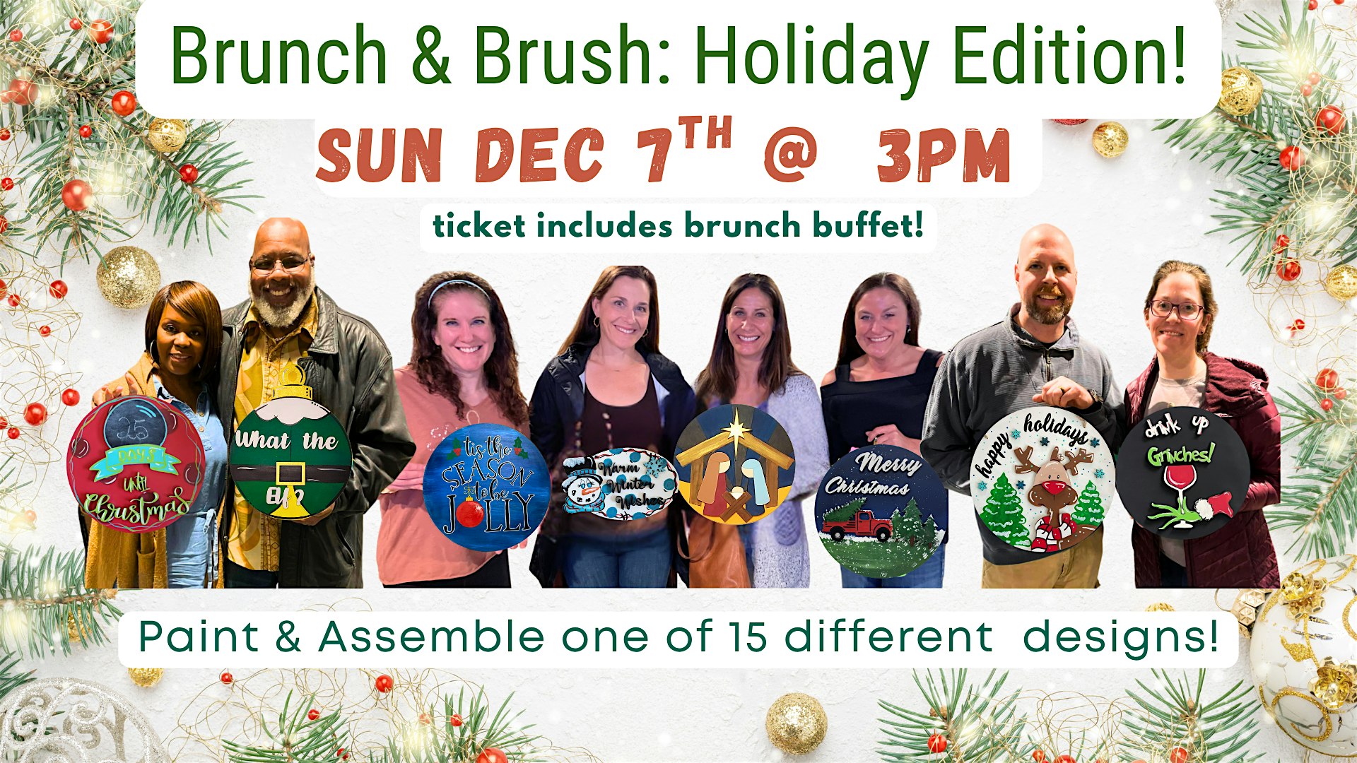 Brunch & Brush: Holiday Edition! Barebones Grill Ellicott City(2nd seating) at Bare Bones Bar & Grill – Ellicott City, MD
