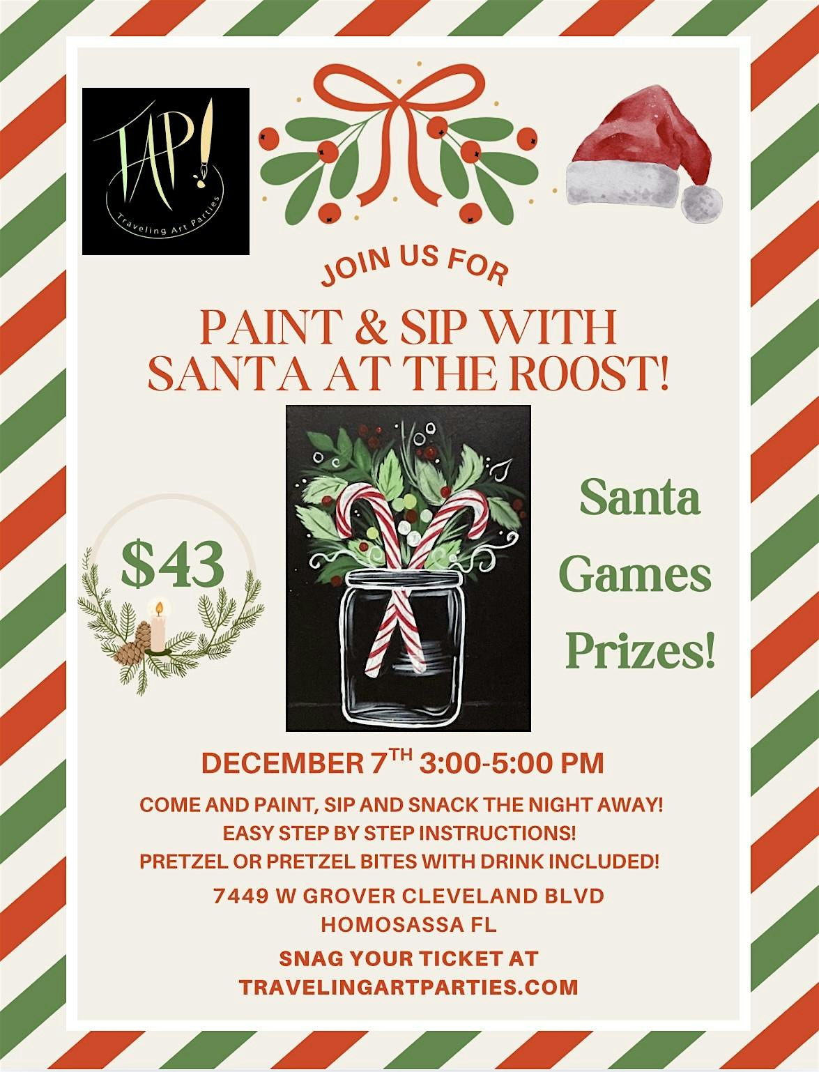 Sip & Paint With Santa at The Roost – Homosassa, FL
