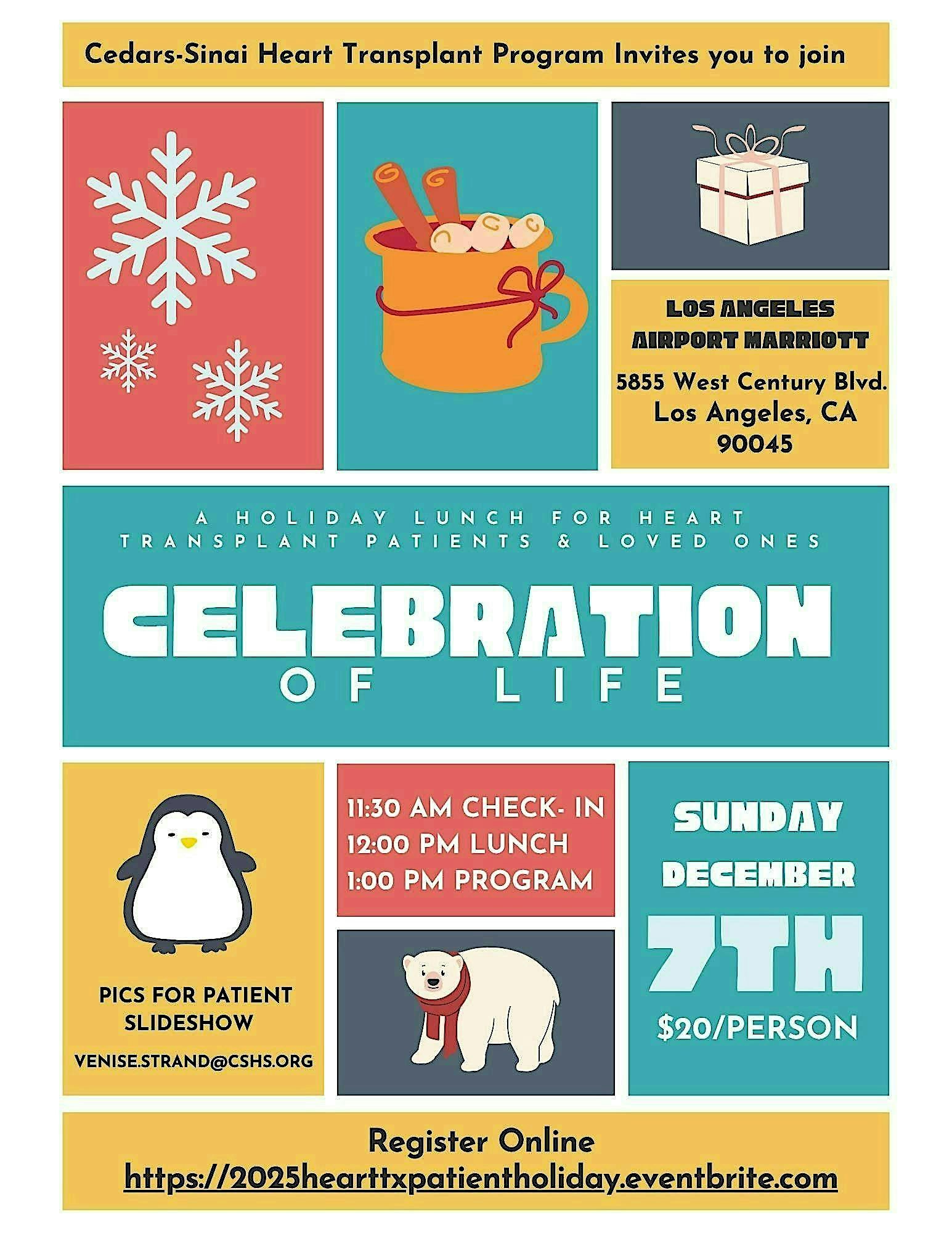 2025 Cedars-Sinai Heart Transplant Patient Holiday Party at Los Angeles Airport Marriott – Los Angeles, CA