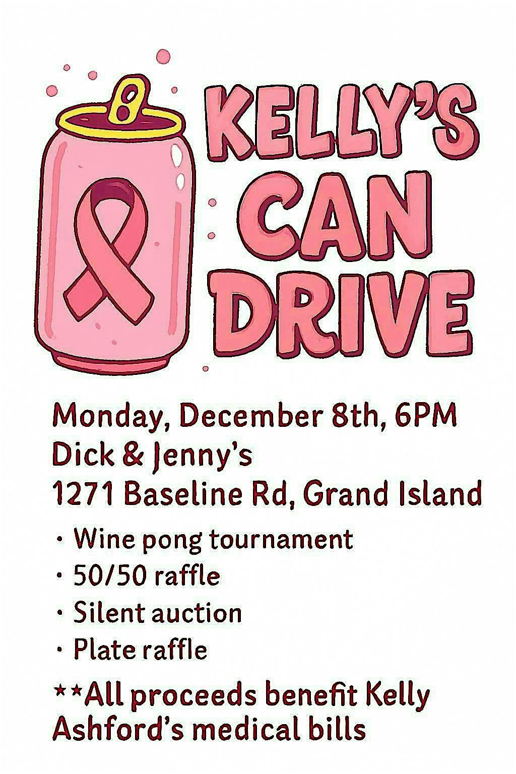 Kelly’s Can Drive at Dick & Jennys – Grand Island, NY