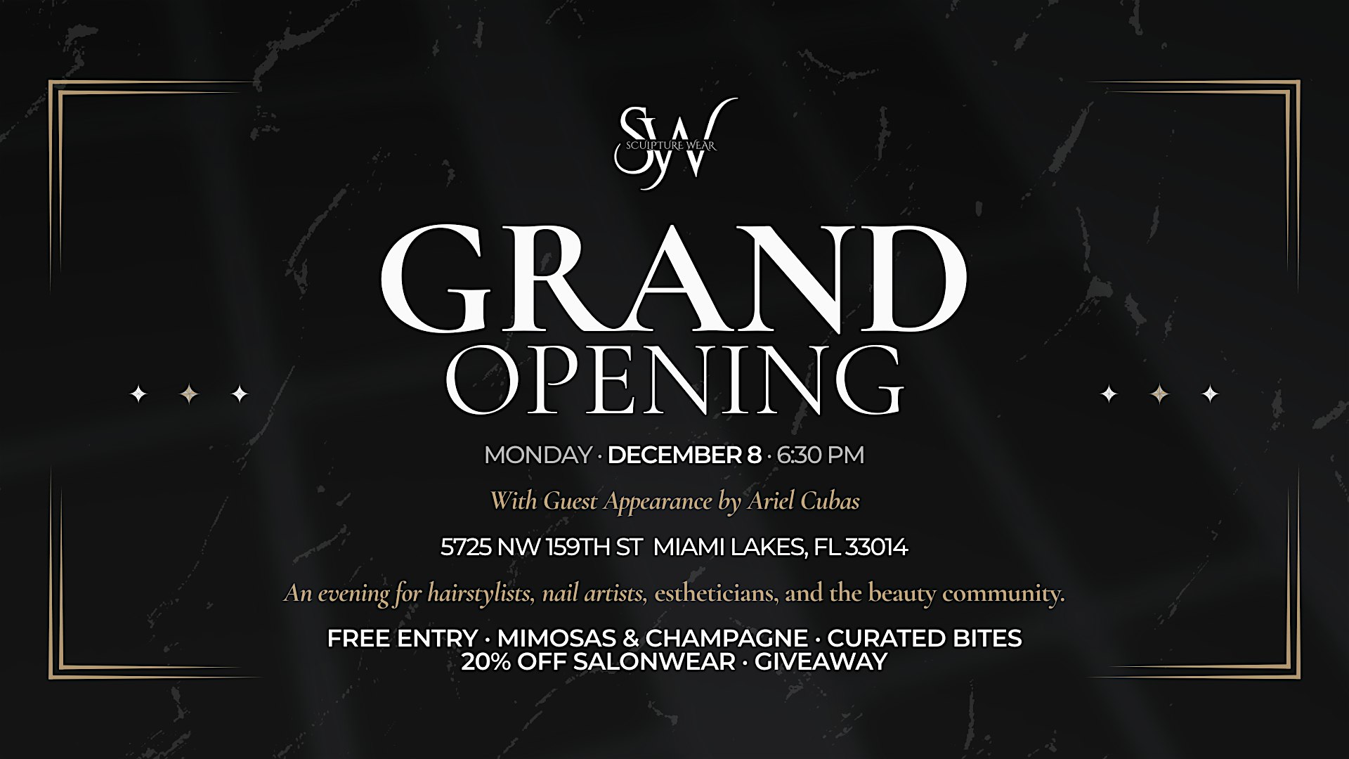 Grand Opening of Sculpture Wear at 5745 NW 159th St – Miami Lakes, FL