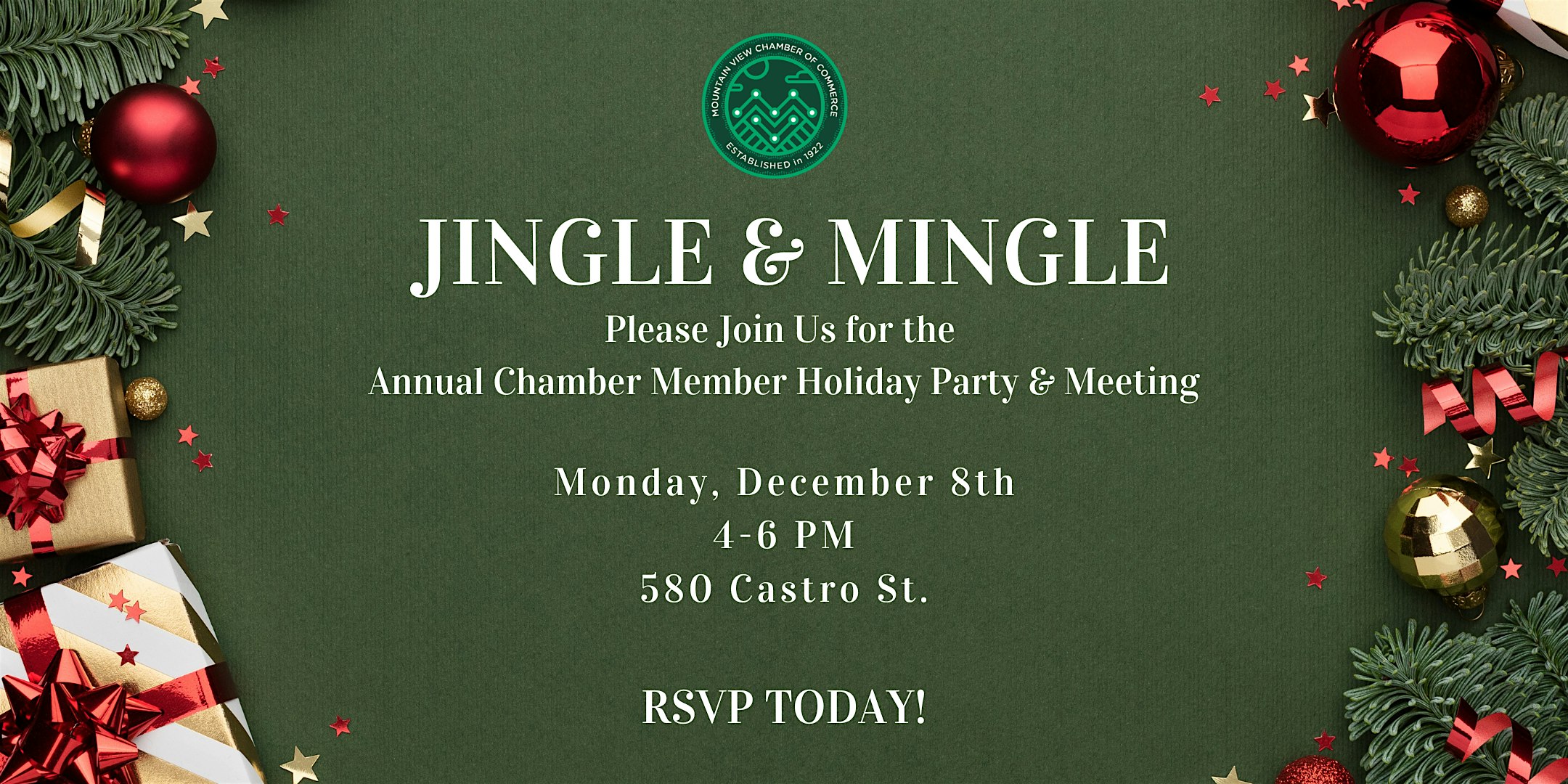 Jingle & Mingle Chamber Holiday Party at 580 Castro St – Mountain View, CA