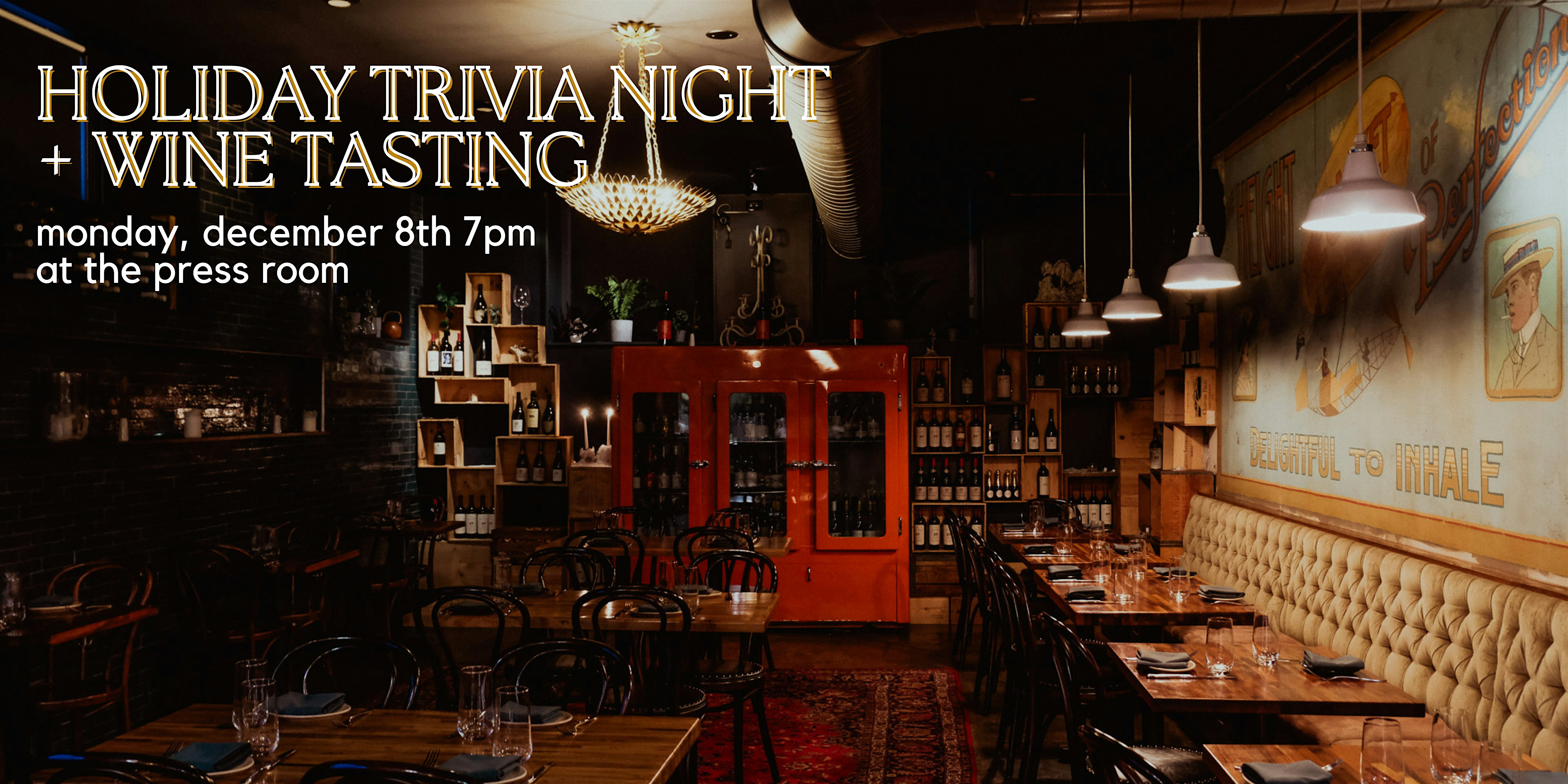 Holiday Trivia Night & Wine Tasting at The Press Room – Chicago, IL