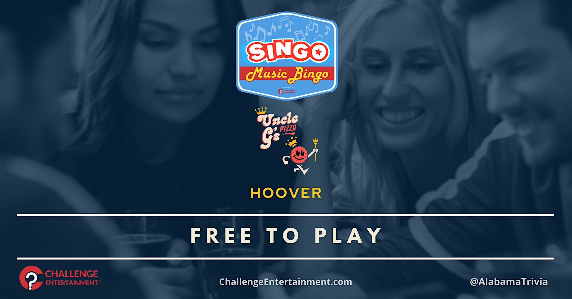 SINGO Music Bingo Nights at Uncle G’s Pizza – Hoover at Uncle G’s Pizza – Hoover, AL