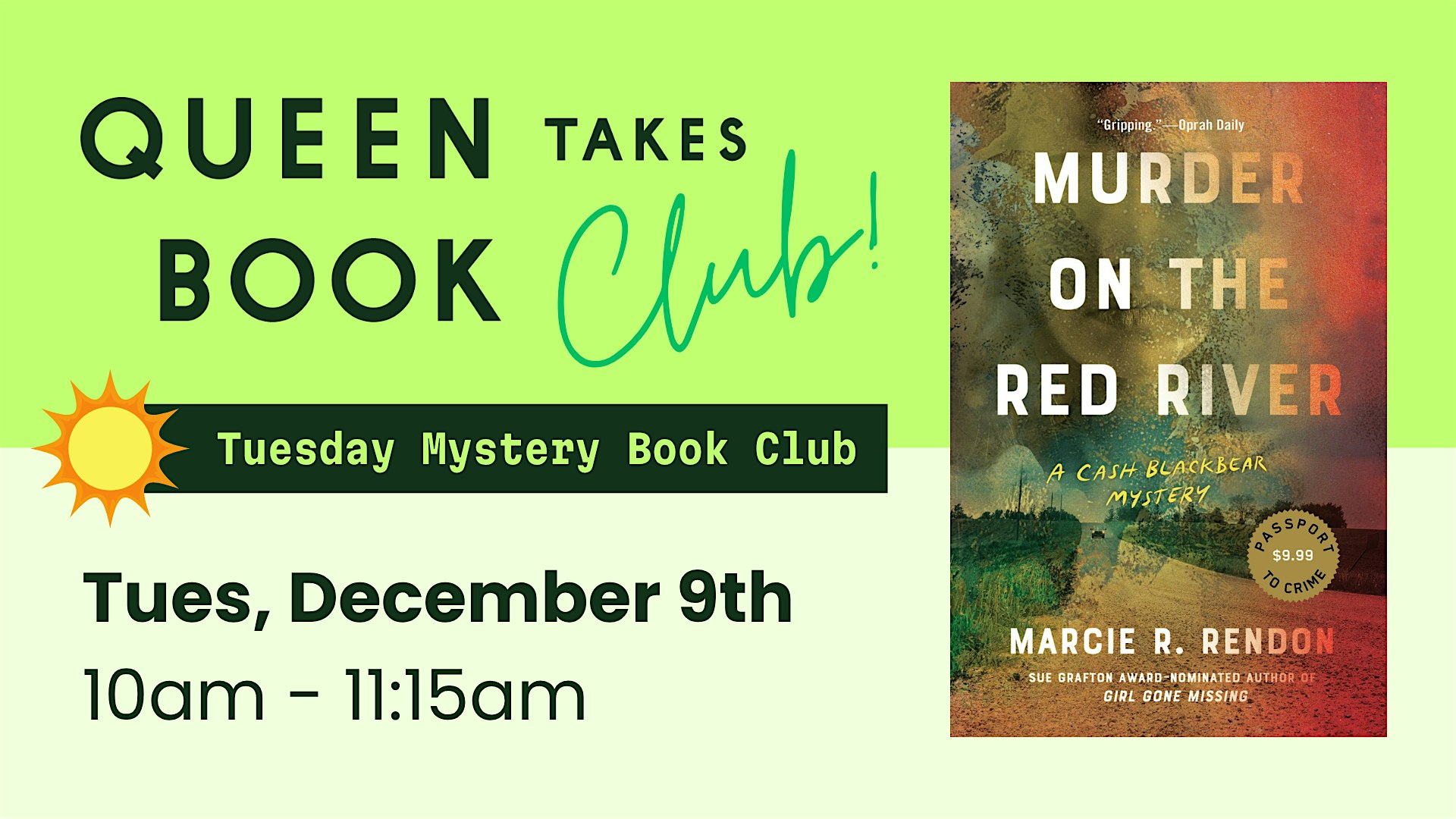 Tuesday Murder Mystery Club – December at Queen Takes Book – Columbia, MD