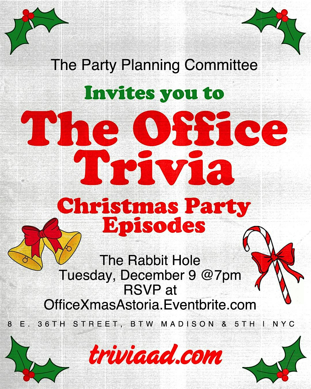 The Office Trivia: Christmas Party Episodes at The Rabbit Hole Astoria – Queens, NY