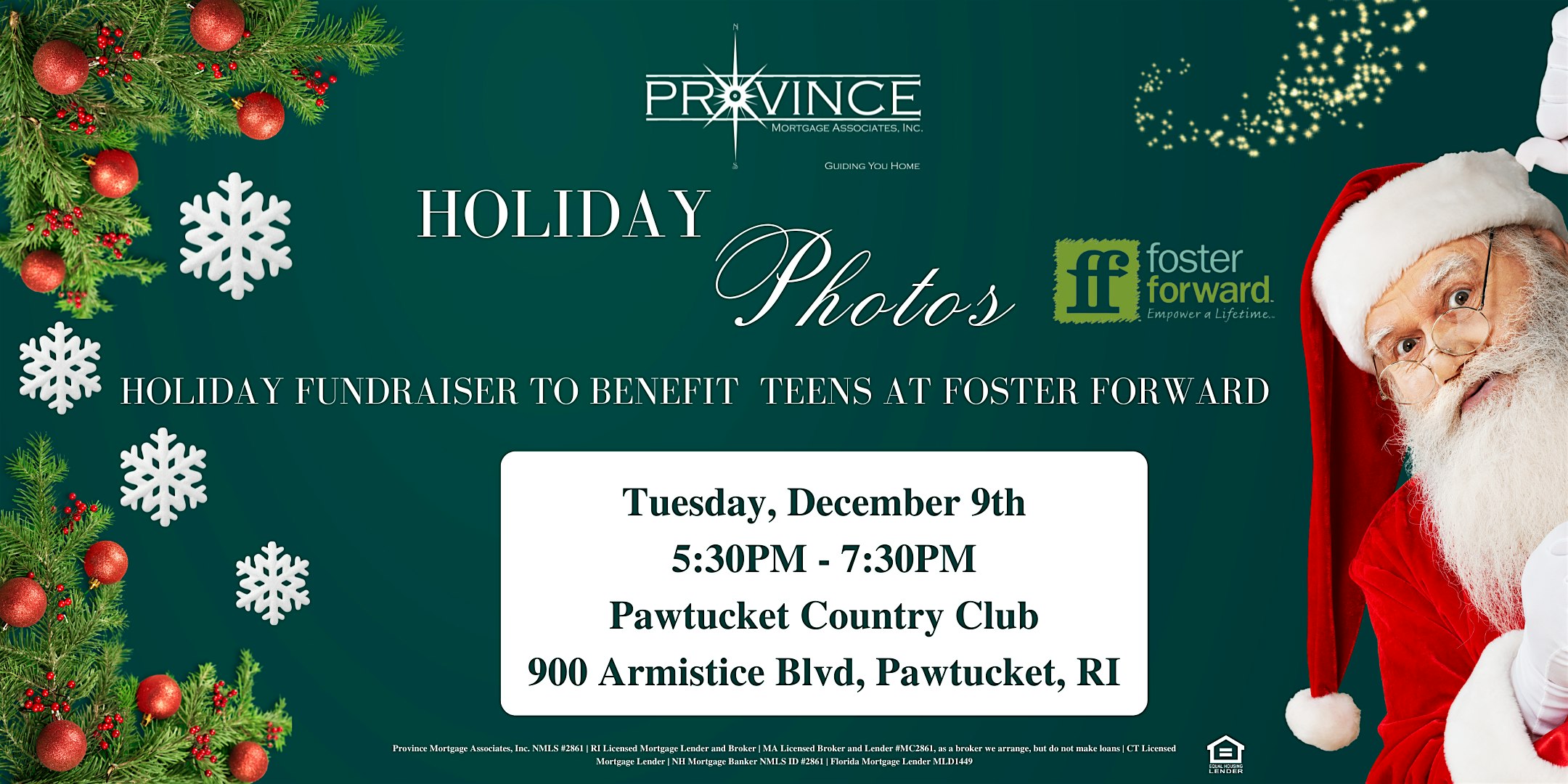 Holiday Photos To Benefit Teens at Foster Forward at Pawtucket Country Club – Pawtucket, RI