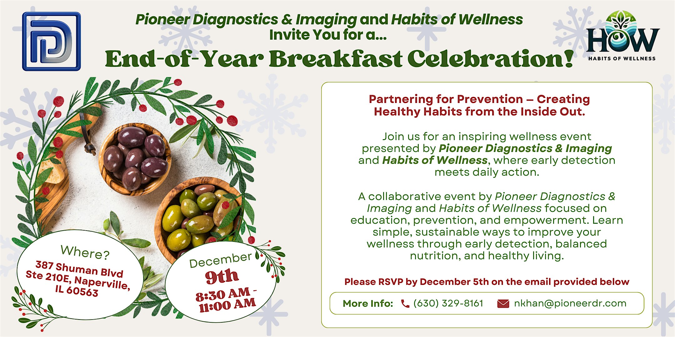 Pioneer Diagnostics & Imaging and Habits of Wellness Event at 387 Shuman Blvd – Naperville, IL