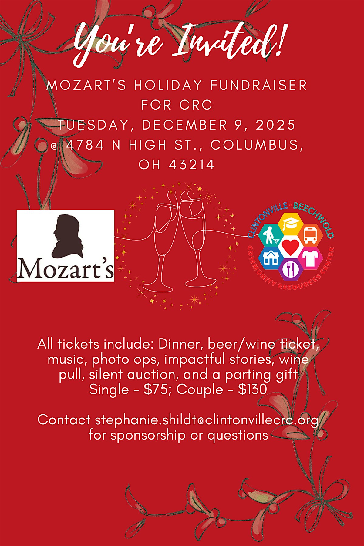 Copy of Mozart’s Holiday Fundraiser for CRC at Mozart’s Bakery and Event Space – Columbus, OH