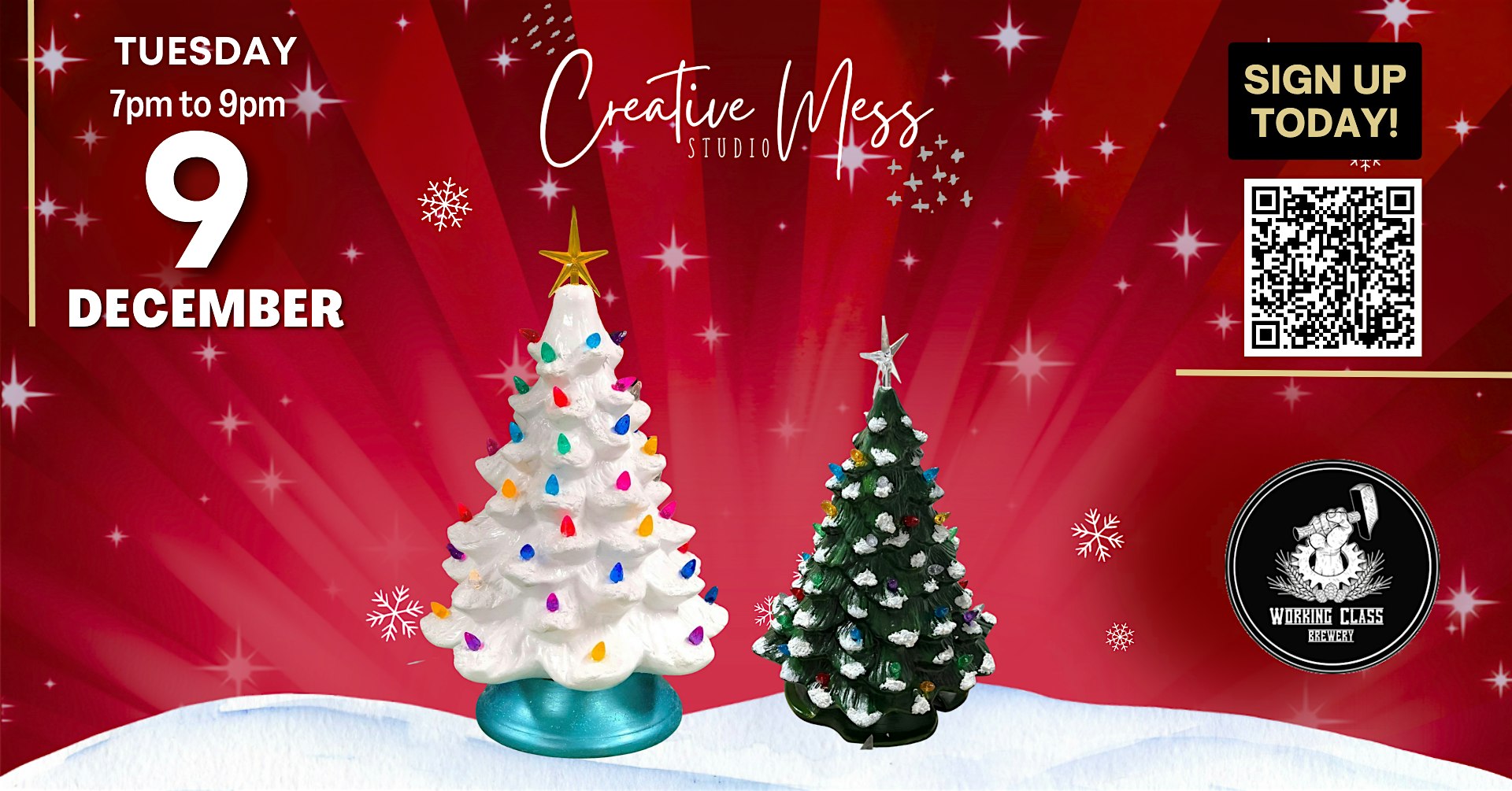 Retro Ceramic Tree Painting | Working Class Brewery at Working Class Brewery – Cleveland, OH