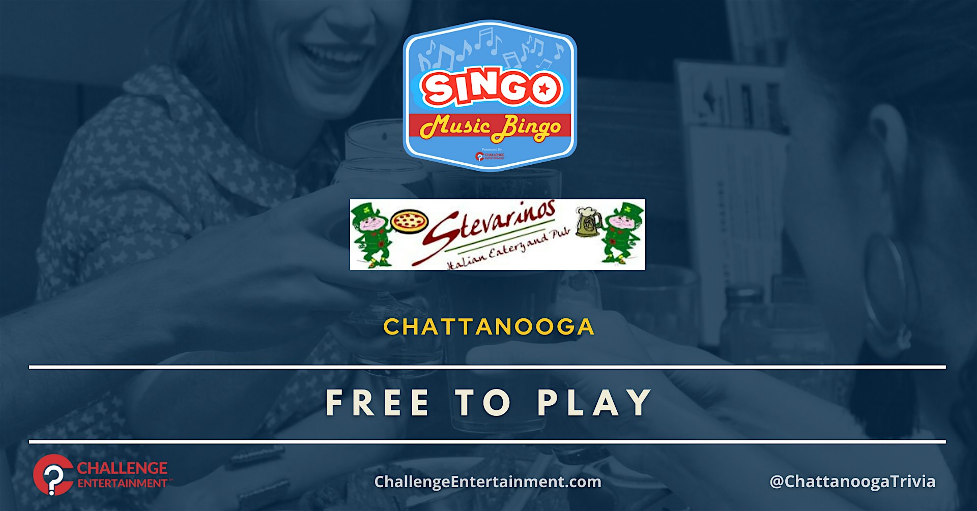 Weekly SINGO Music Bingo Nights at Stevarino’s – Chattanooga at Stevarinos Italian Eatery & Pub – Chattanooga, TN