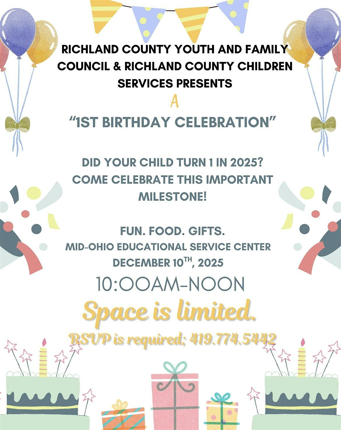 1st Birthday Celebration at Mid Ohio Educational Service Center – Mansfield, OH