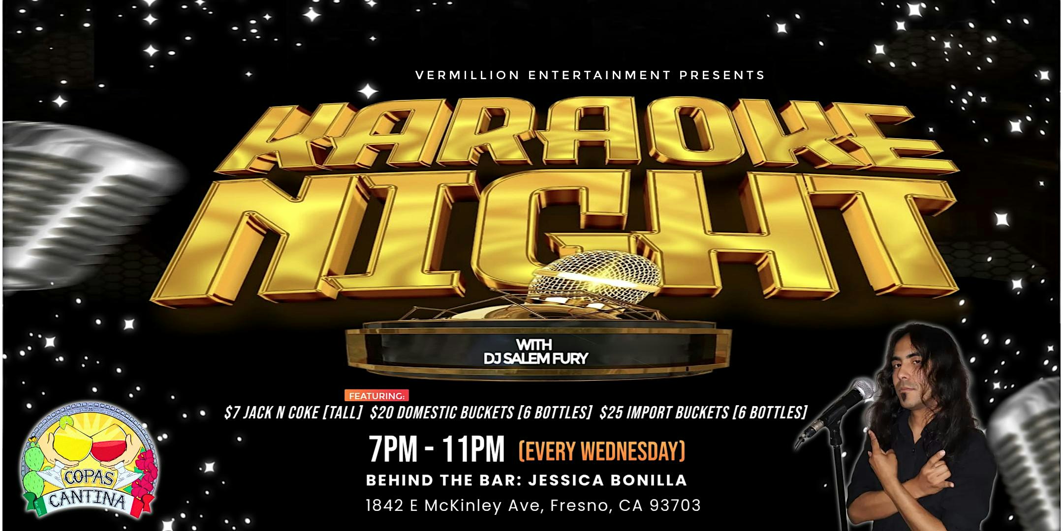 KARAOKE WEDNESDAYS @ COPAS CANTINA!! at Copas Cantina – Fresno, CA