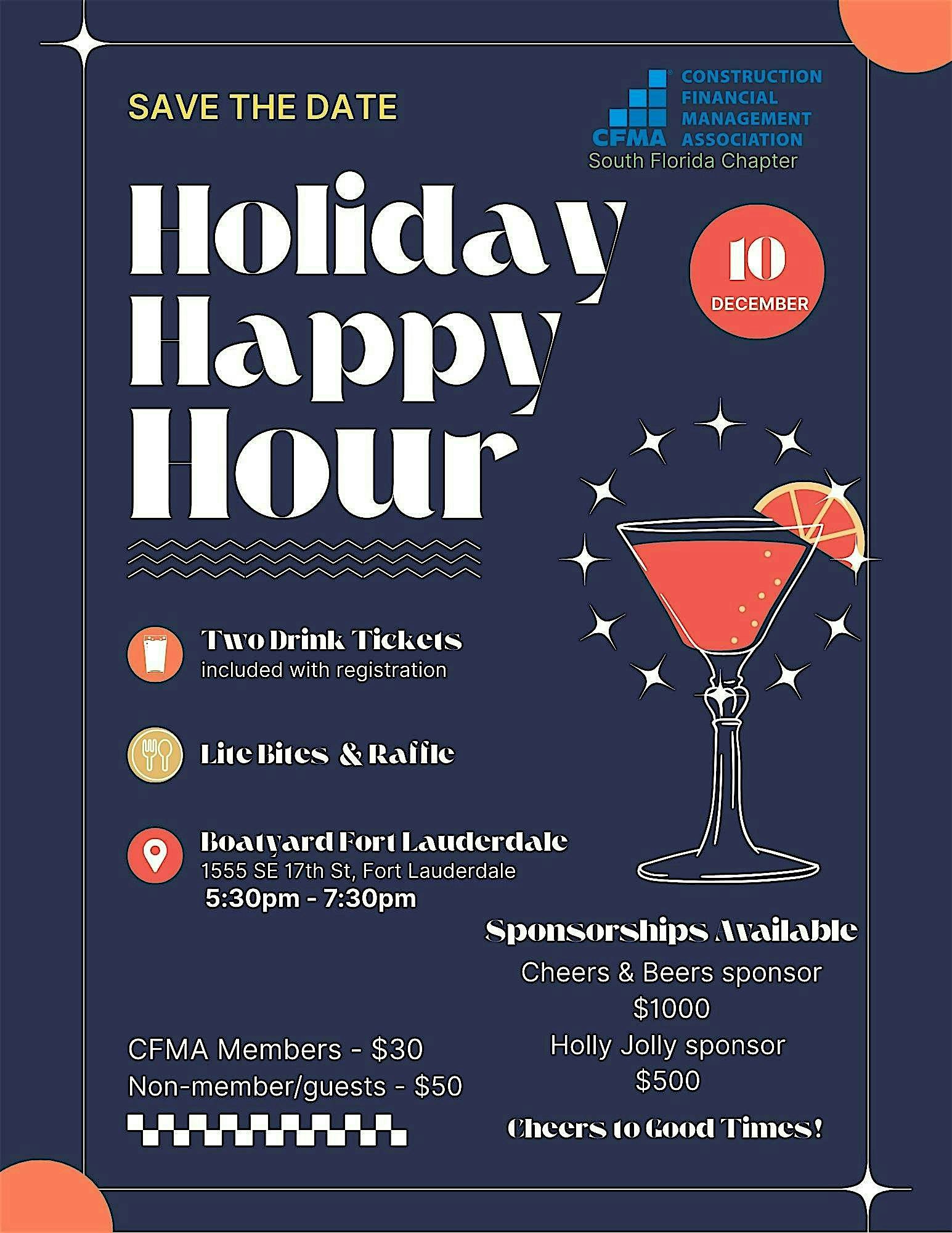 CFMA SoFL Holiday Happy Hour at Boatyard – Fort Lauderdale, FL